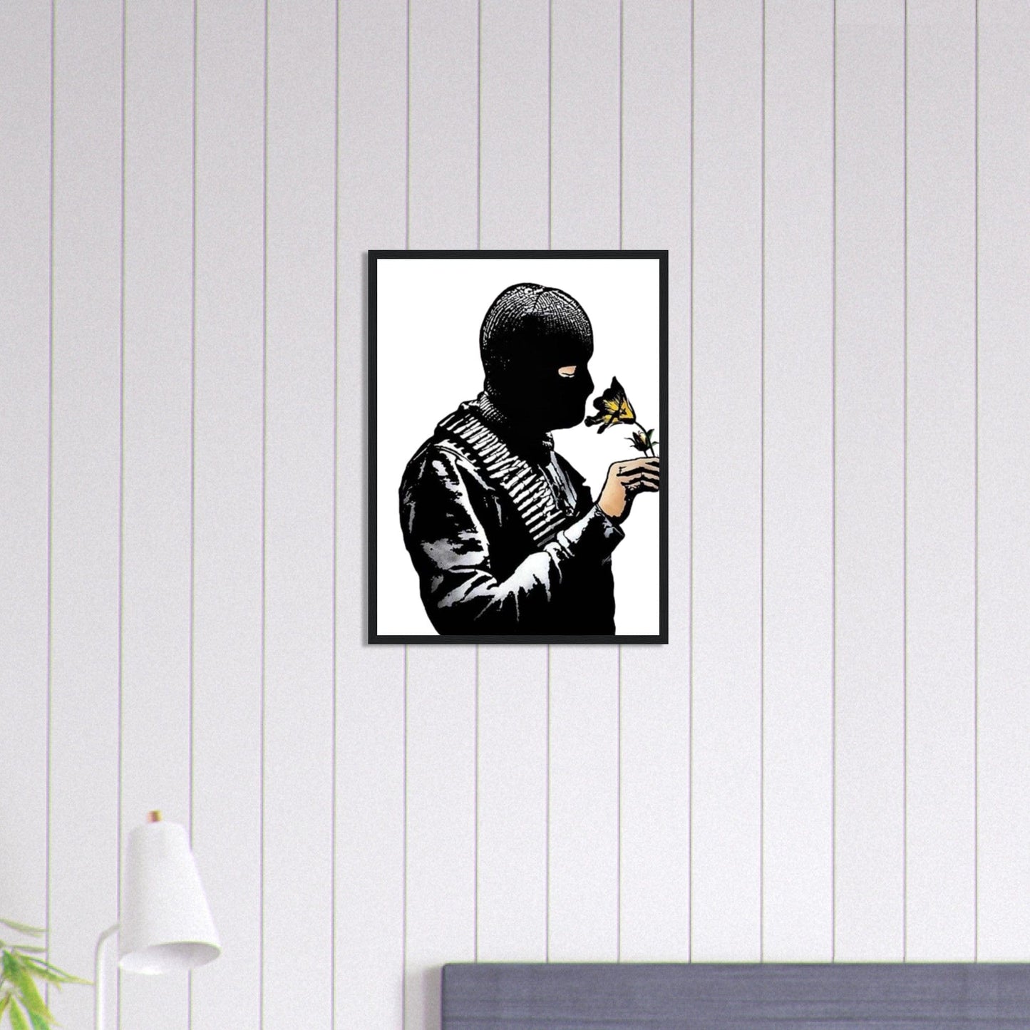 Canvanation Print Material 45x60 cm / 18x24″ Tableau Banksy Cagoule Fleur