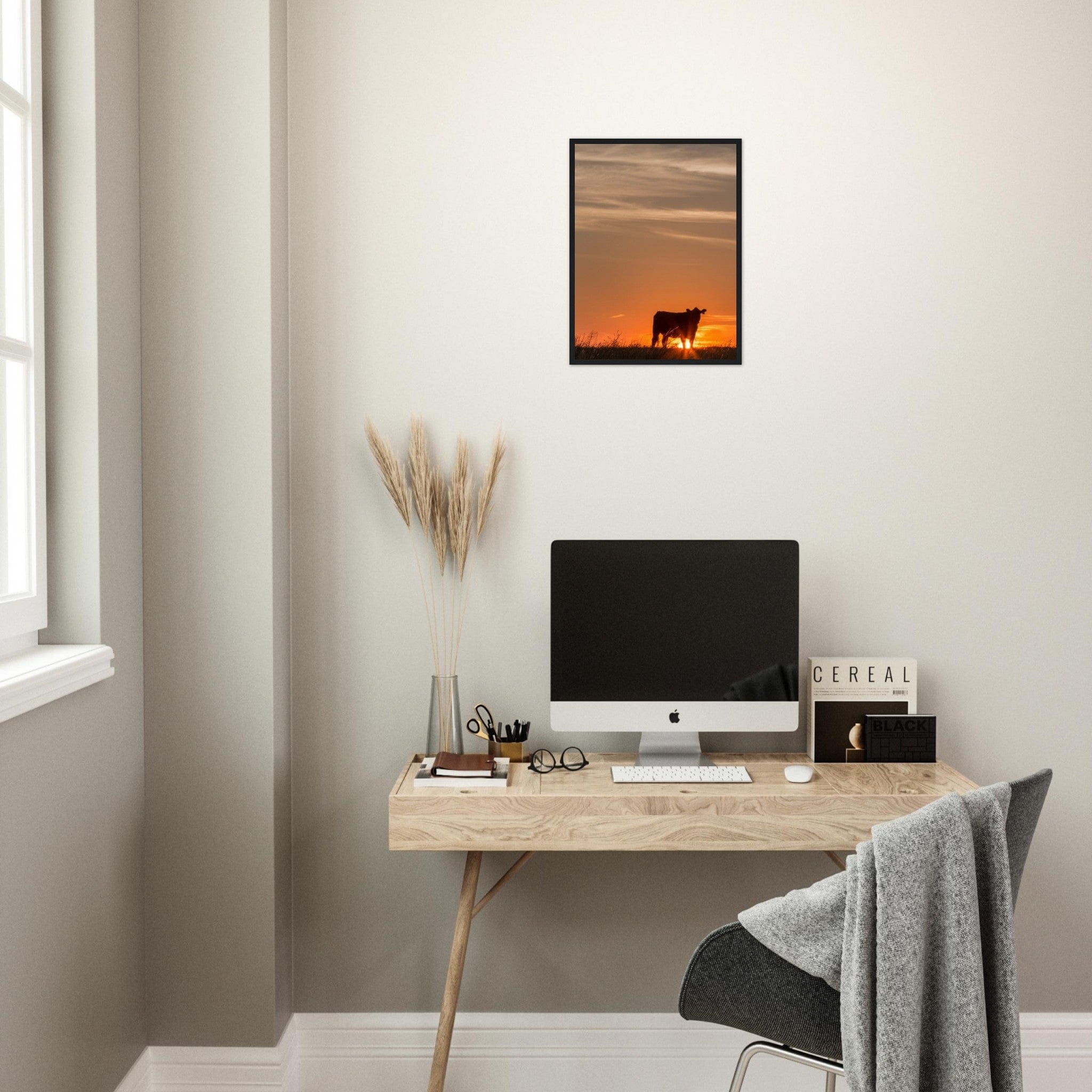 Canvanation Print Material Tableau Vache Couché De Soleil