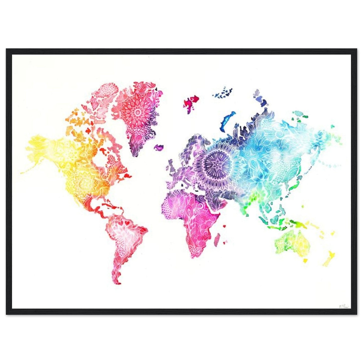 Canvanation Print Material 60x80 cm / 24x32″ Tableau Carte Du Monde Madras