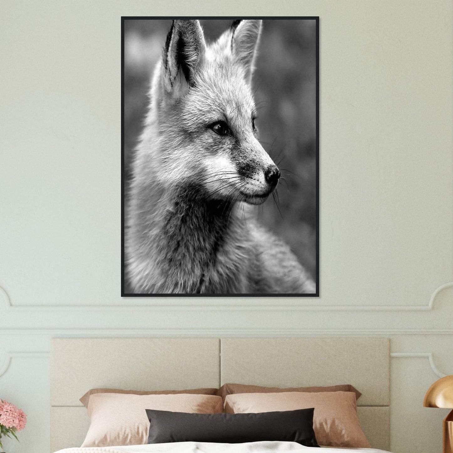 Canvanation Print Material Tableau Photo Noir Et Blanc-Animaux-Renard
