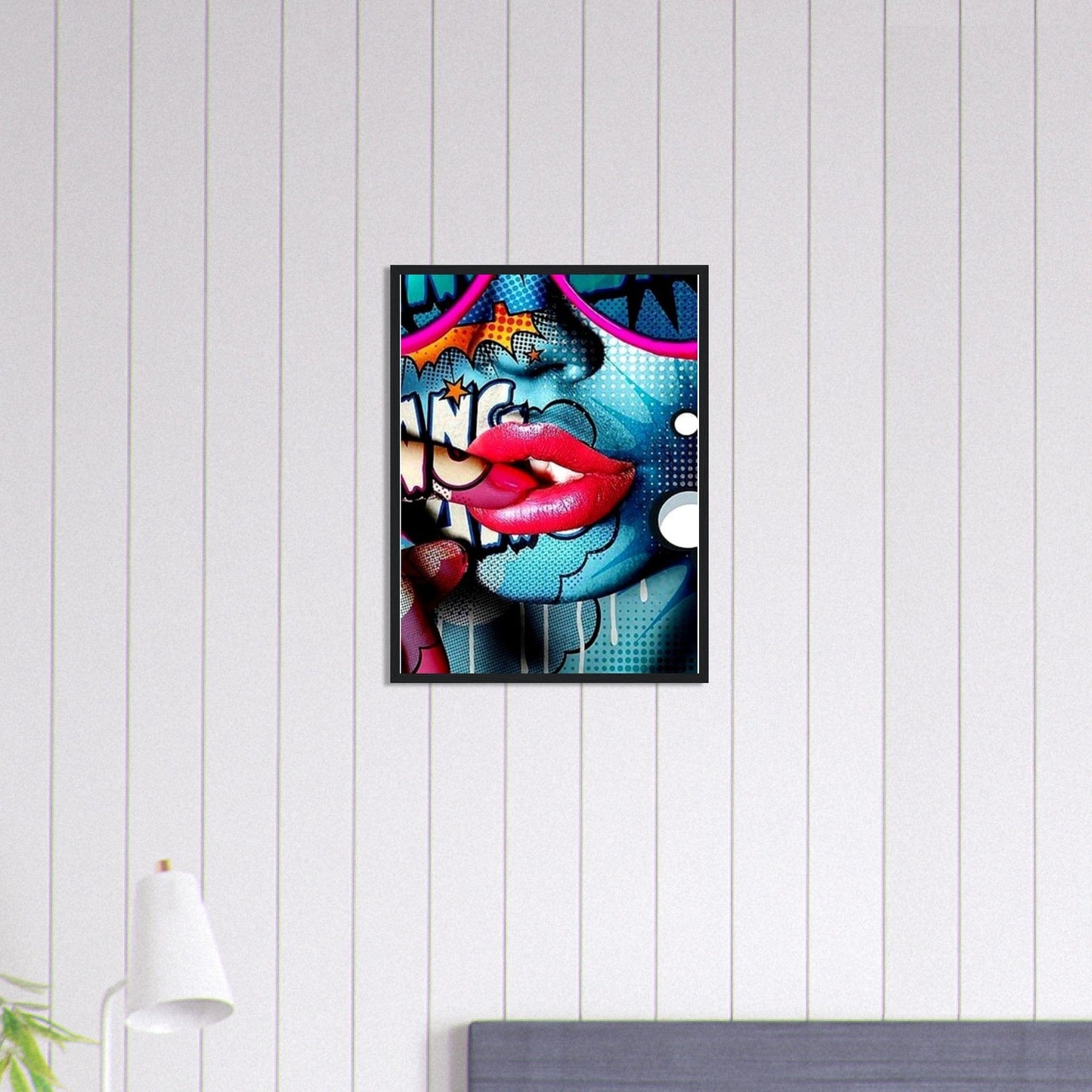 Canvanation Print Material 45x60 cm / 18x24″ Tableau Street Art Femme Pop Bleu