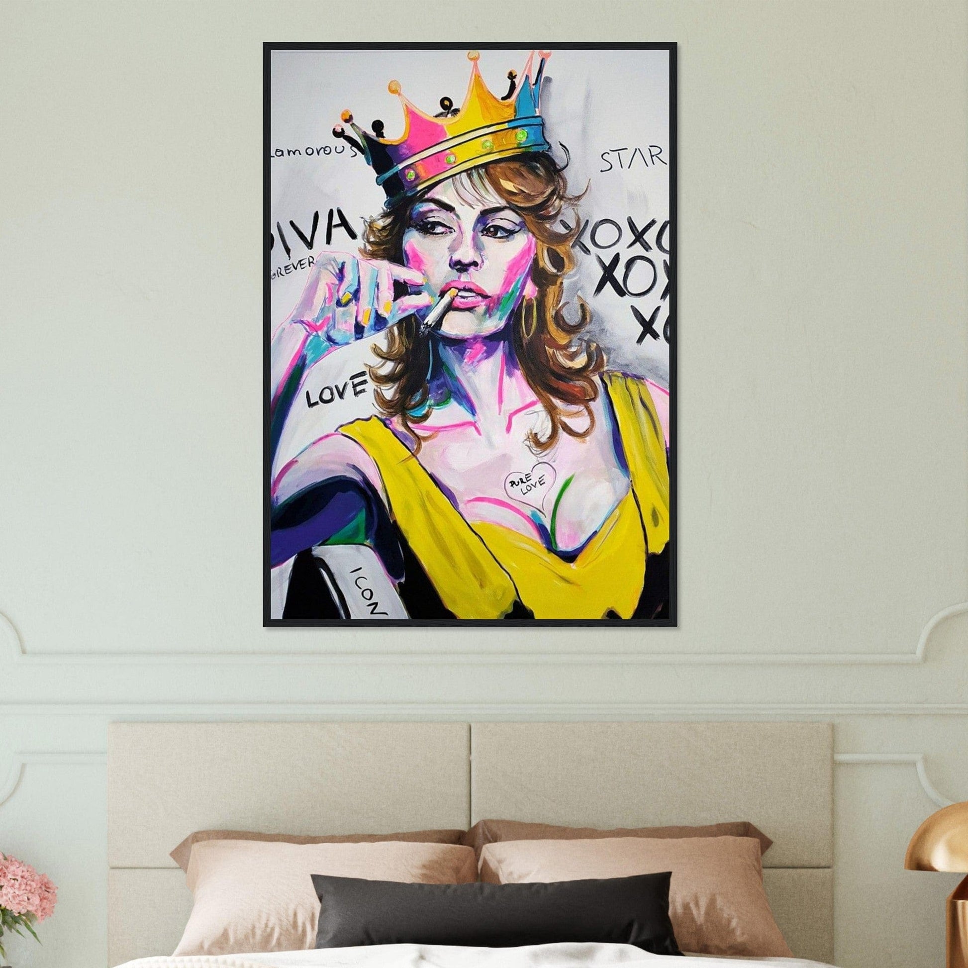 Canvanation Print Material Tableau Street Art Femme avec Couronne