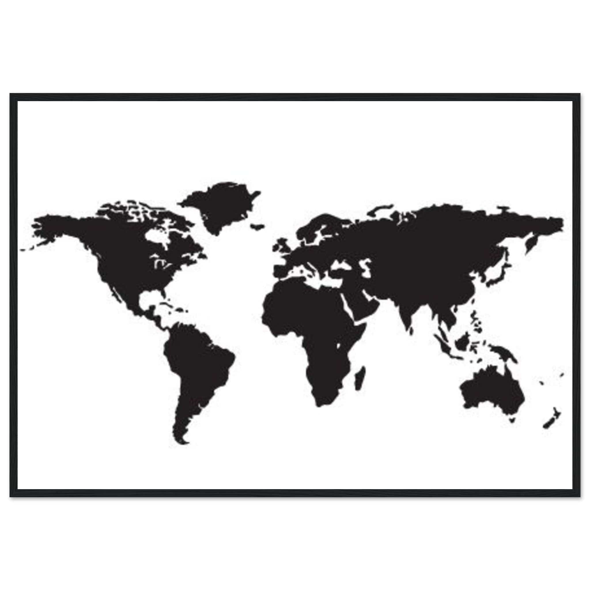 Canvanation Print Material 70x100 cm / 28x40″ Tableau Planisphere Du Monde - Fond Noir