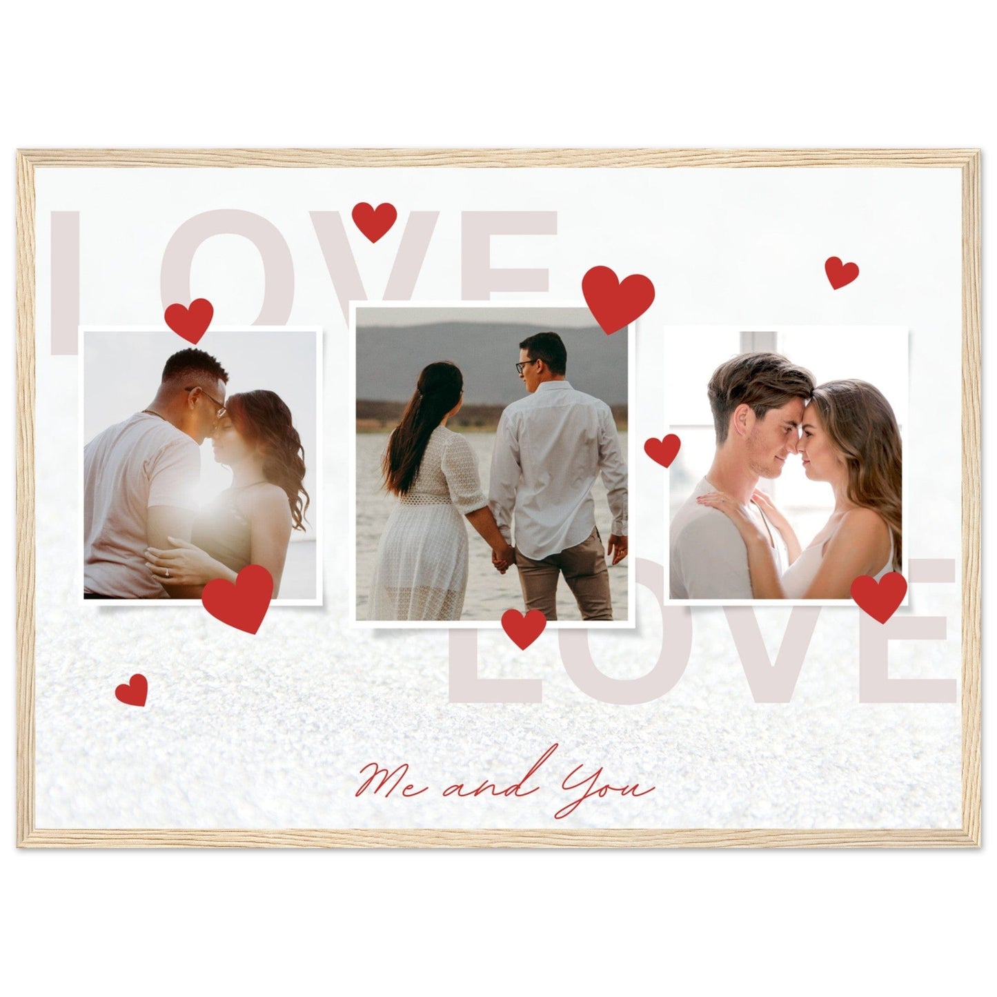 Canvanation Print Material 50x70 cm / 20x28″ / Bois Cadre Pele Mele Photo Couple "Love"