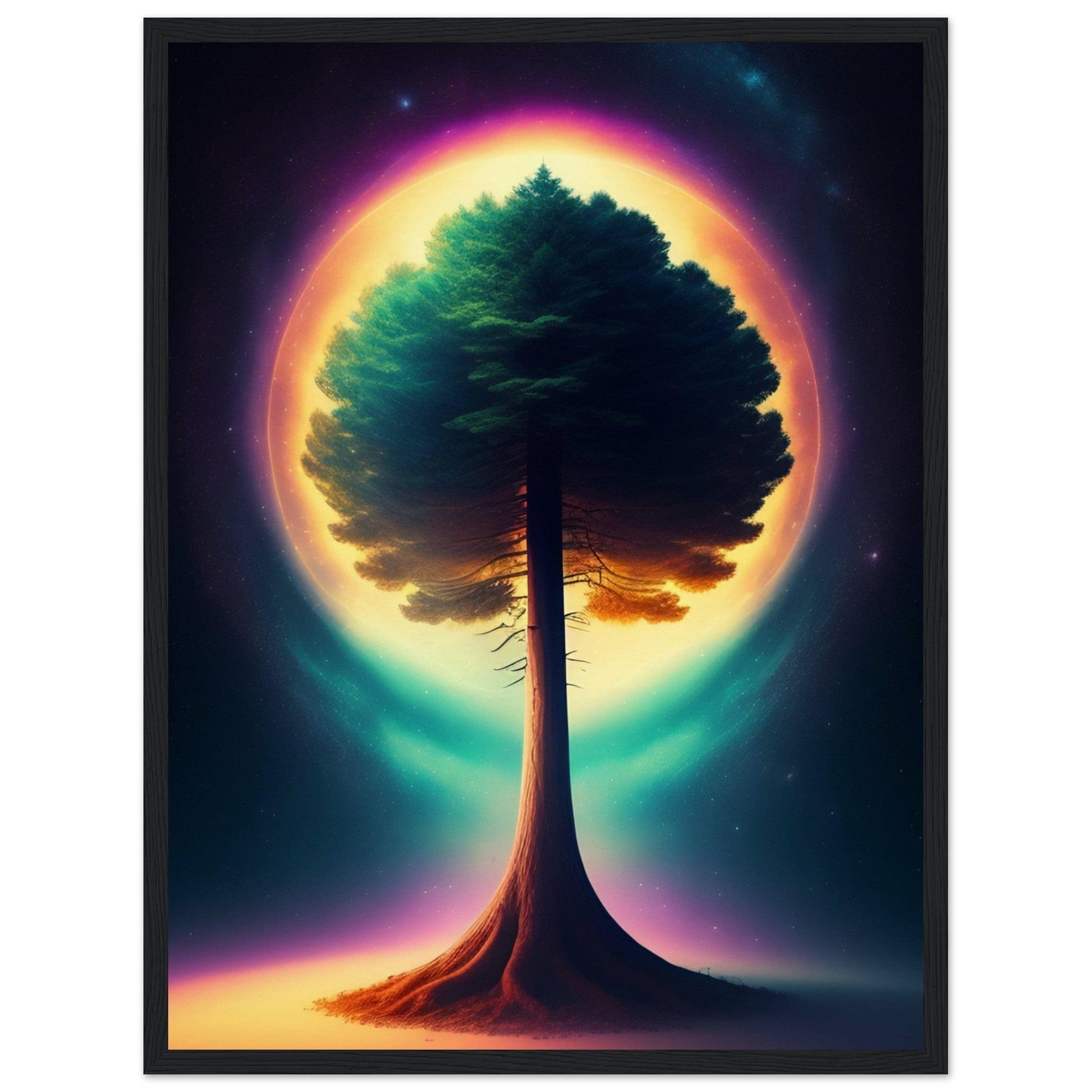 Canvanation Print Material 45x60 cm / 18x24″ / Noir Tableau L'Arbre de Vie au Centre de Tout