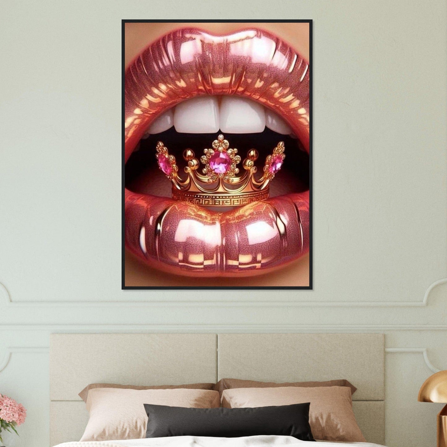 Canvanation Print Material Tableau Levres Couronne