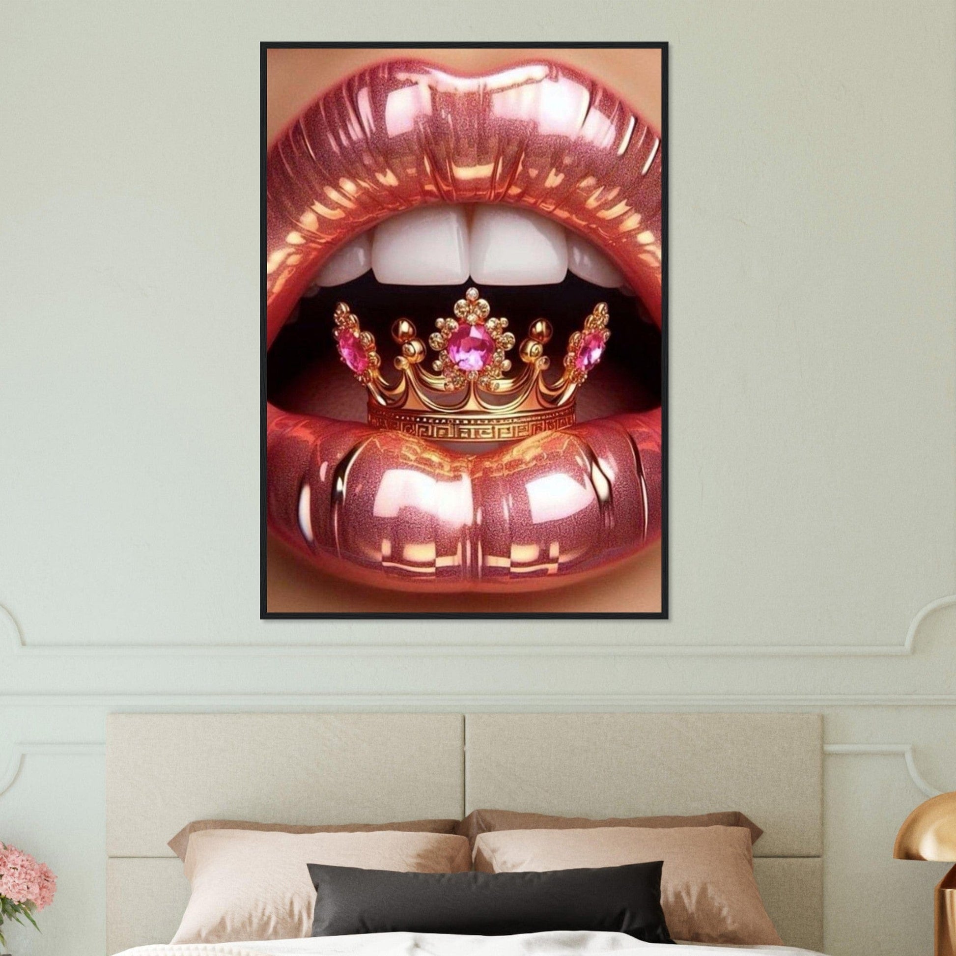 Canvanation Print Material Tableau Levres Couronne