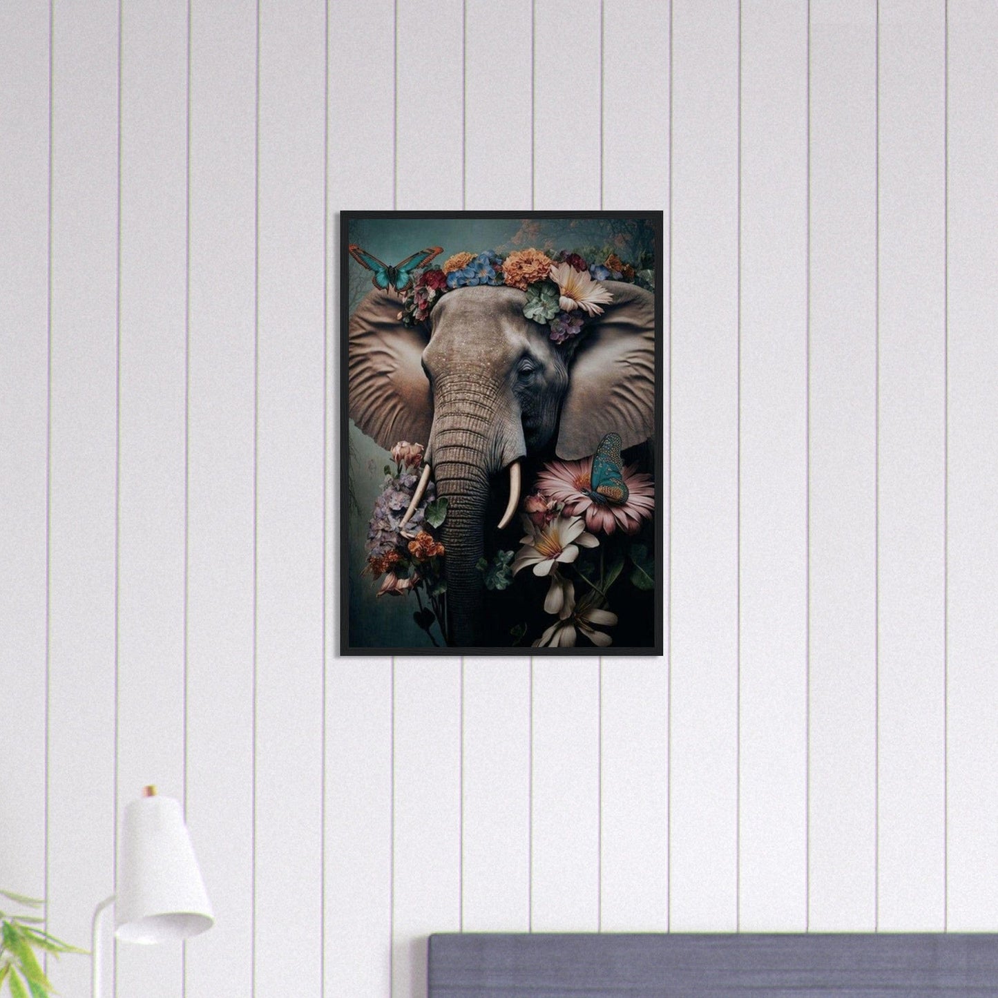 Canvanation Print Material 50x70 cm / 20x28″ Tableau Elephant Silhouette Imposante