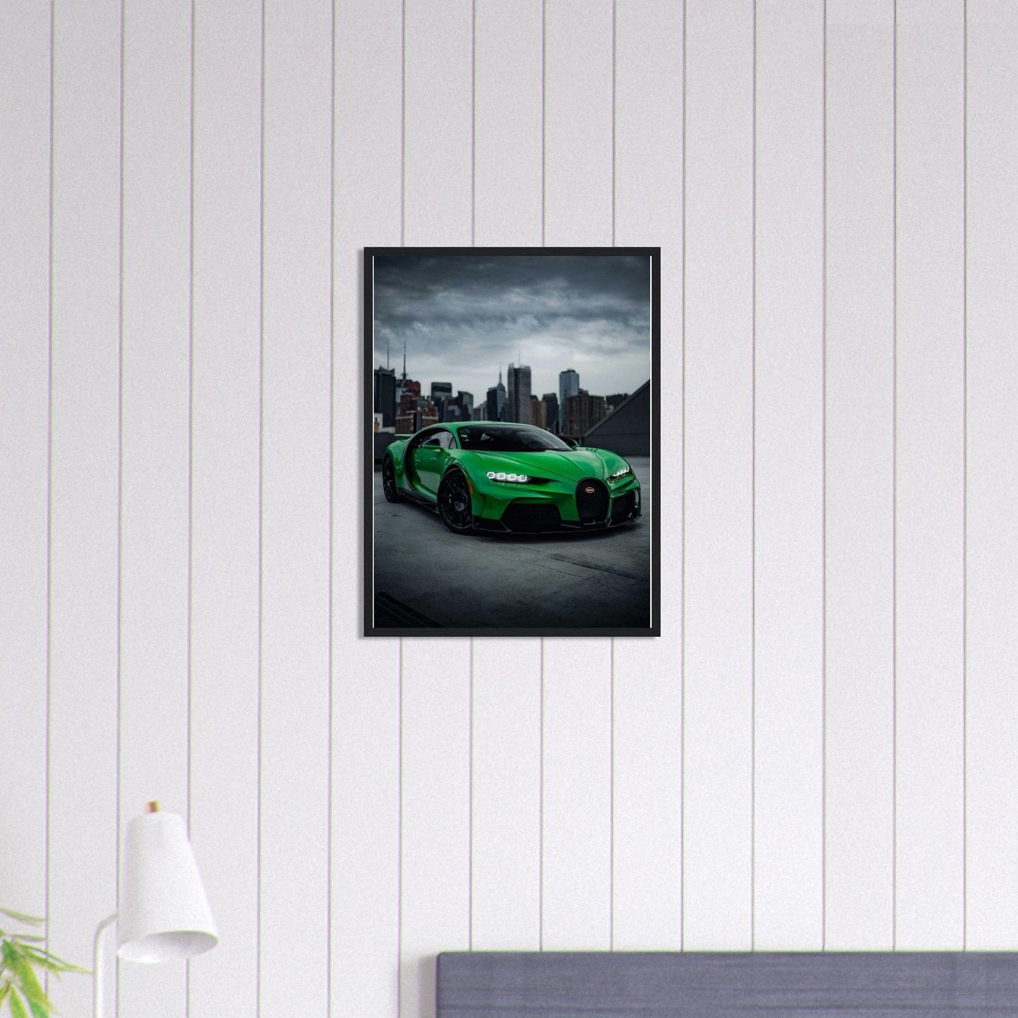 Canvanation Print Material 45x60 cm / 18x24″ Tableau Voiture Bugatti Chiron Vert
