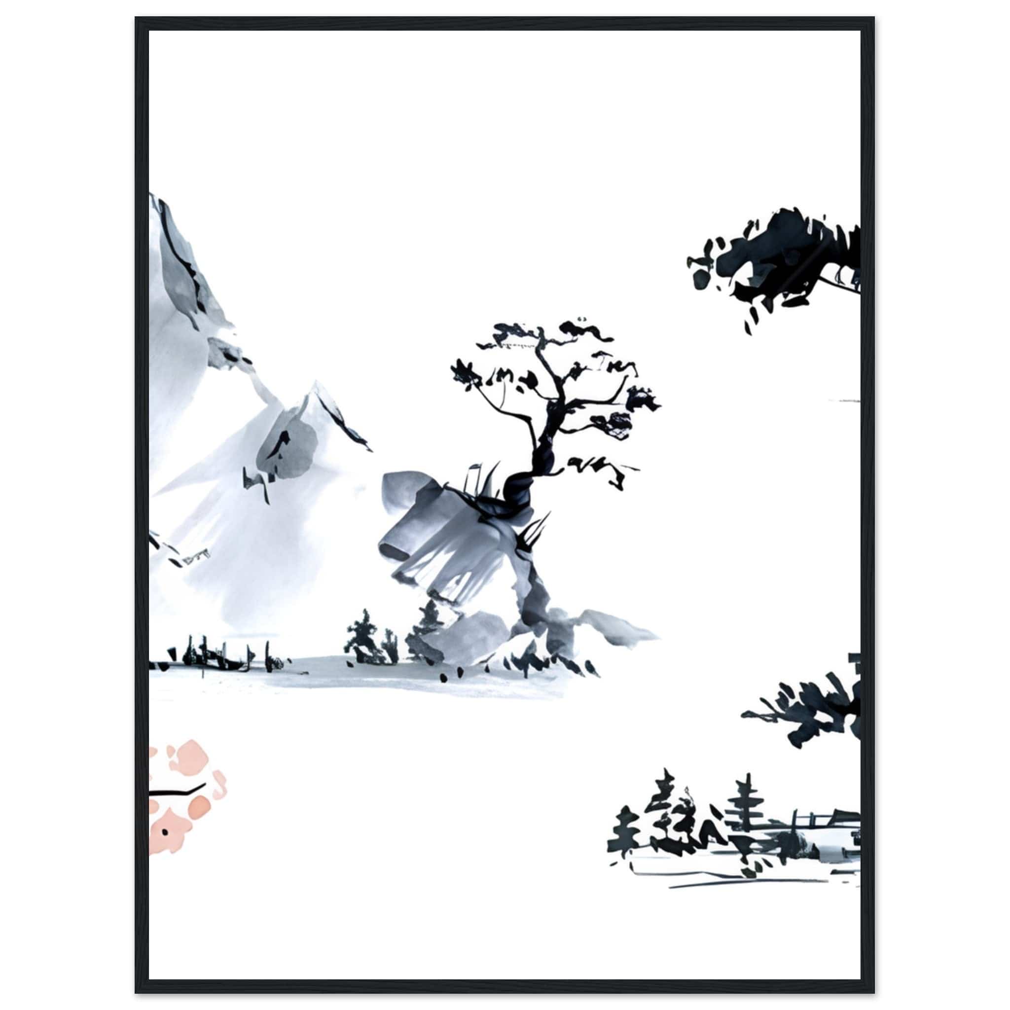 Canvanation 2 / 60X80cm / Avec Cadre Tableau Triptyque Cerisier Japonais