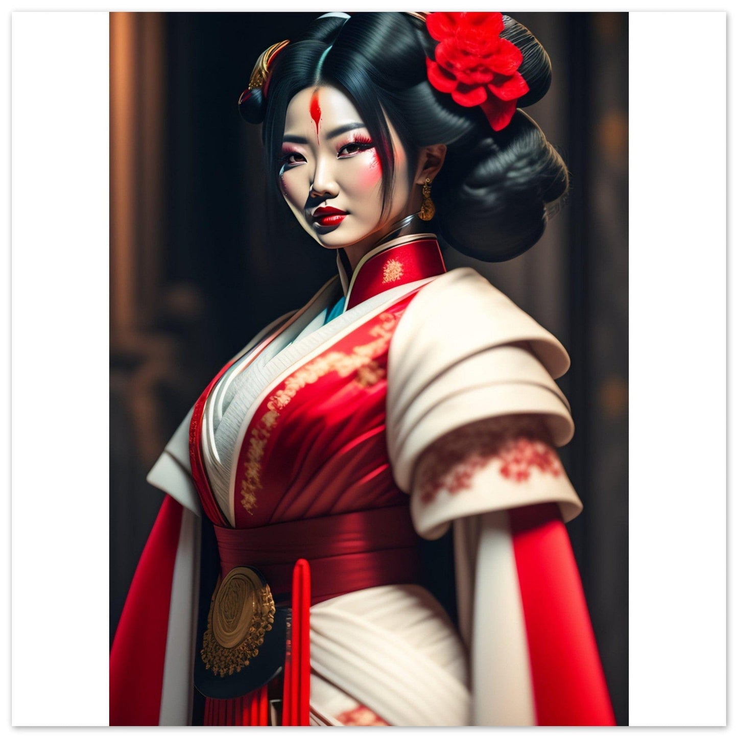 Canvanation Print Material 45x45 cm / 18x18″ Poster Japon Geisha Femme Ancienne