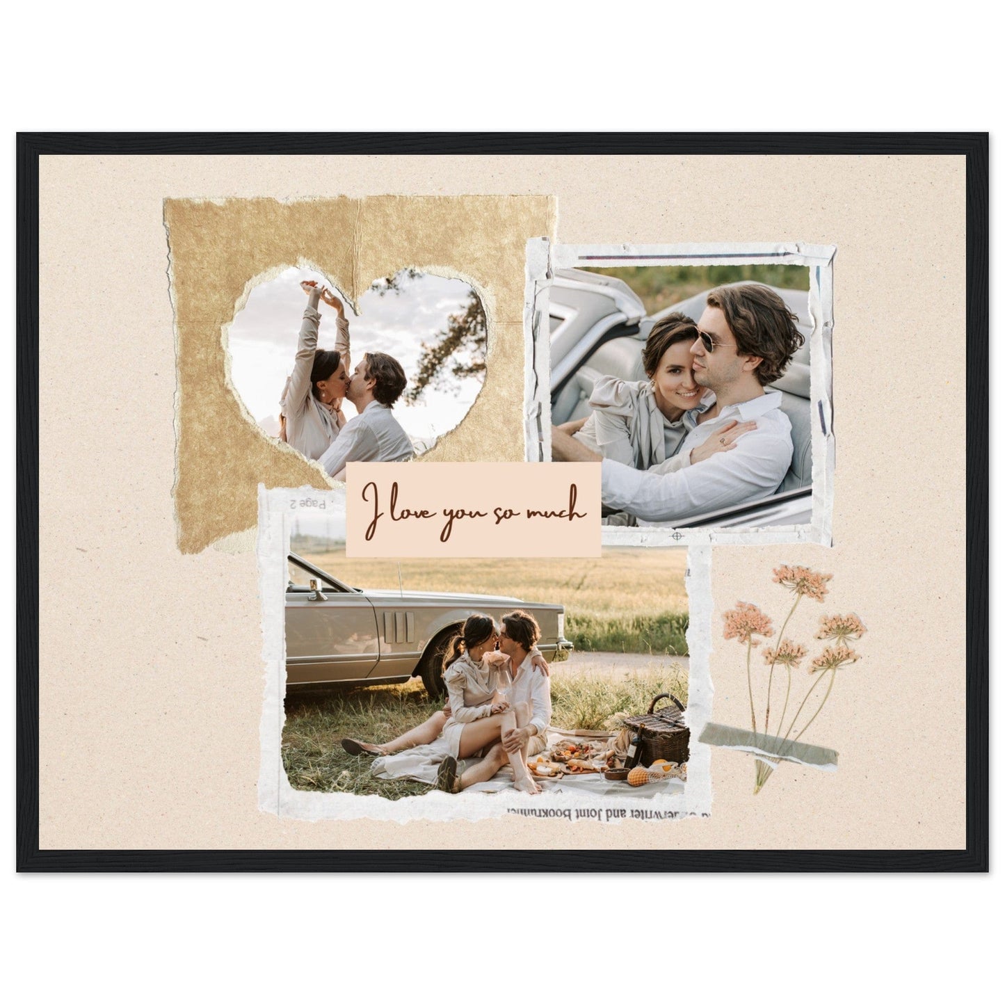 Canvanation Print Material 45x60 cm / 18x24″ / Noir Pele Mèle Couple "I Love You So Much"