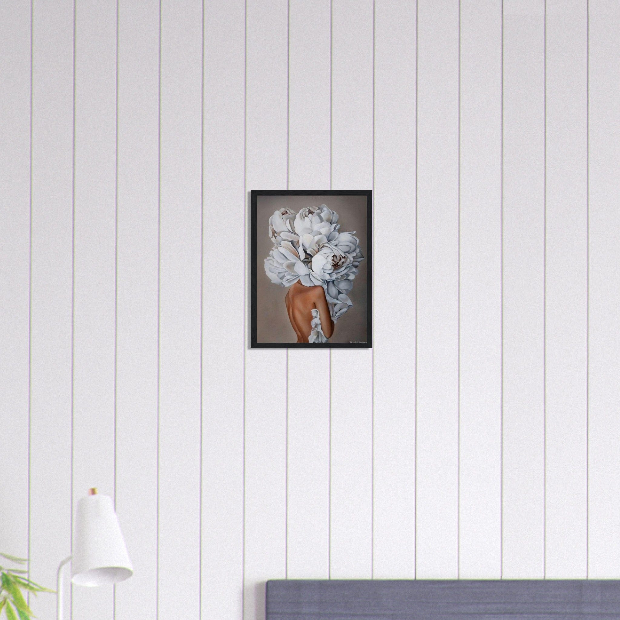 Canvanation Print Material 30x40 cm / 12x16″ Tableau Femme Fleurs Cheveux Blanc