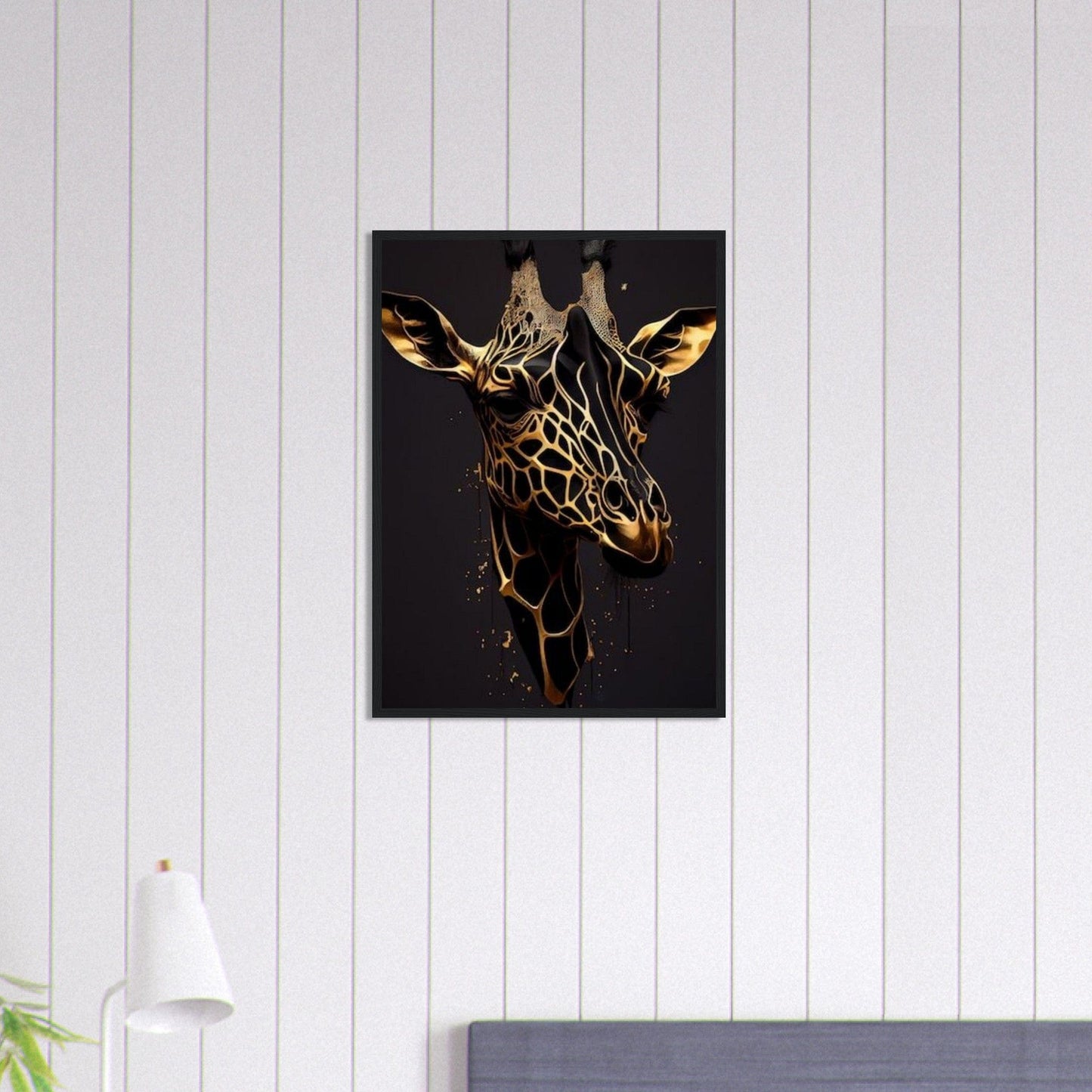 Canvanation Print Material 50x70 cm / 20x28″ Tableau Girafe Savane Or