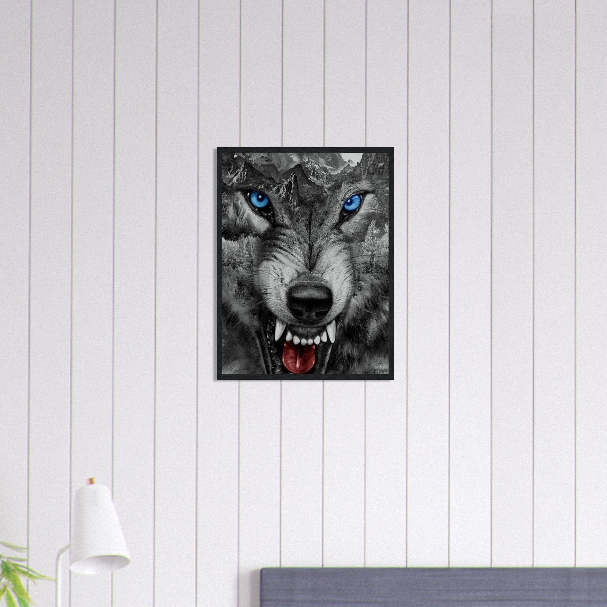 Gelato Print Material Tableau Loup Yeux Bleu