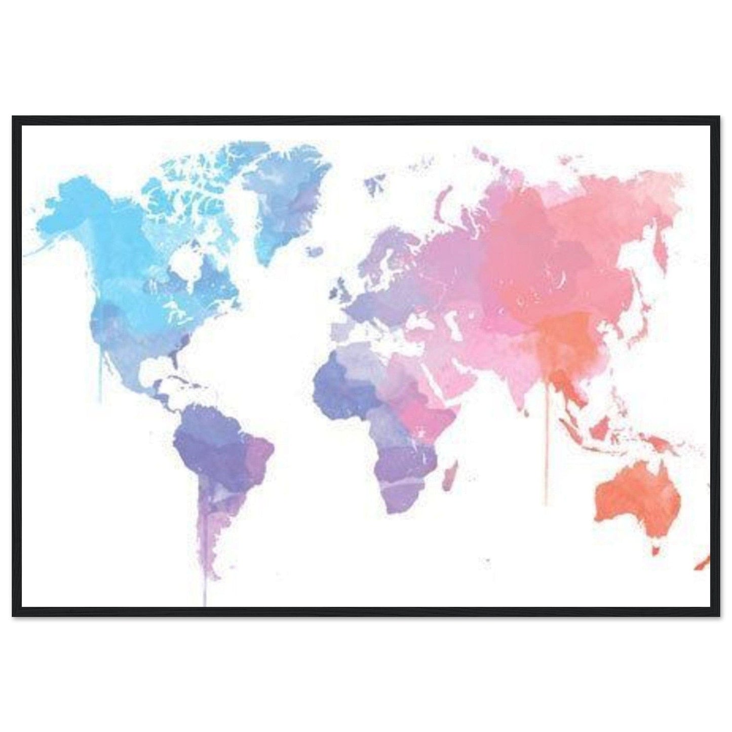 Canvanation Print Material 70x100 cm / 28x40″ Tableau Planisphere Du Monde - Découverte en Couleurs