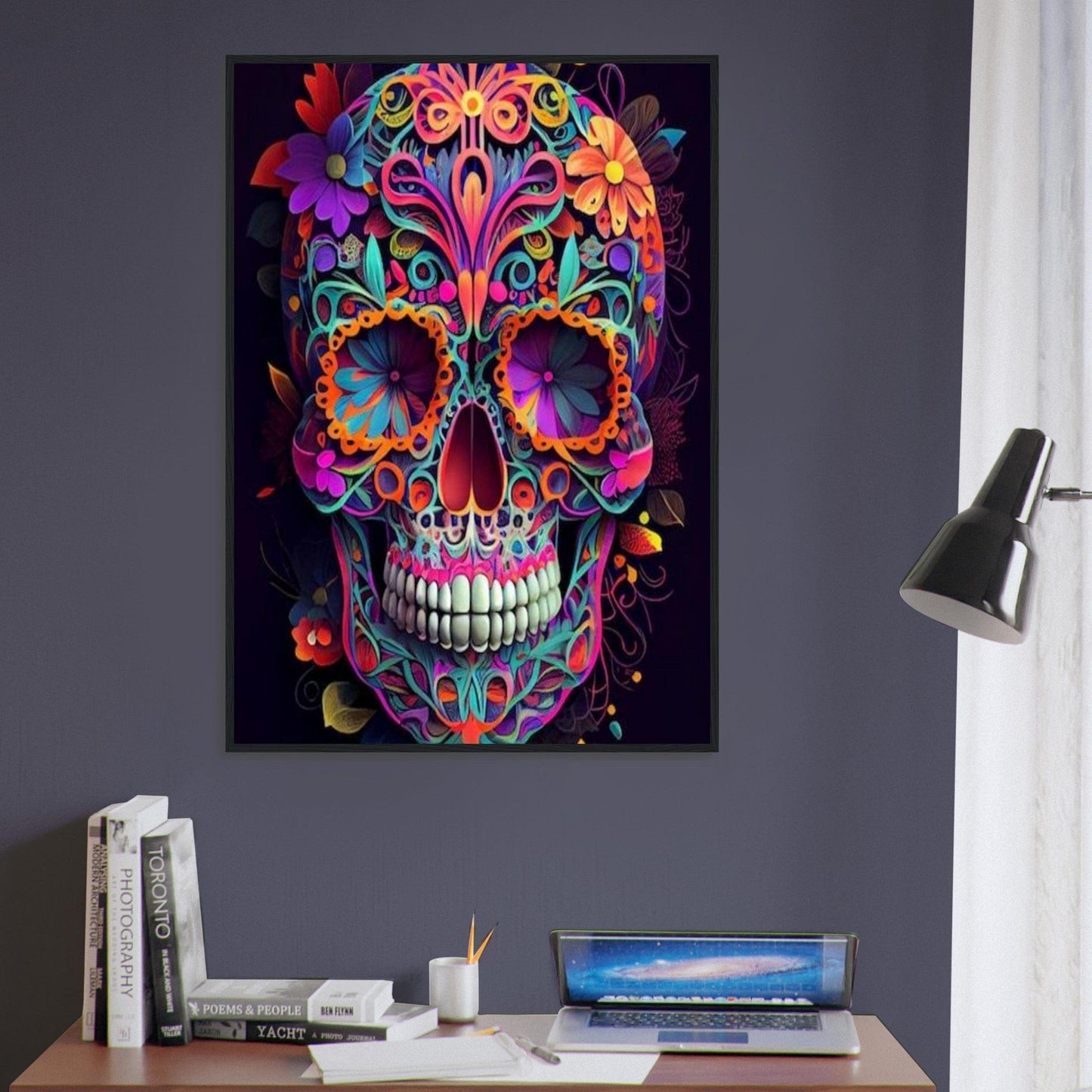 Canvanation Print Material Tableau Tête De Mort Crâne En Bonbon