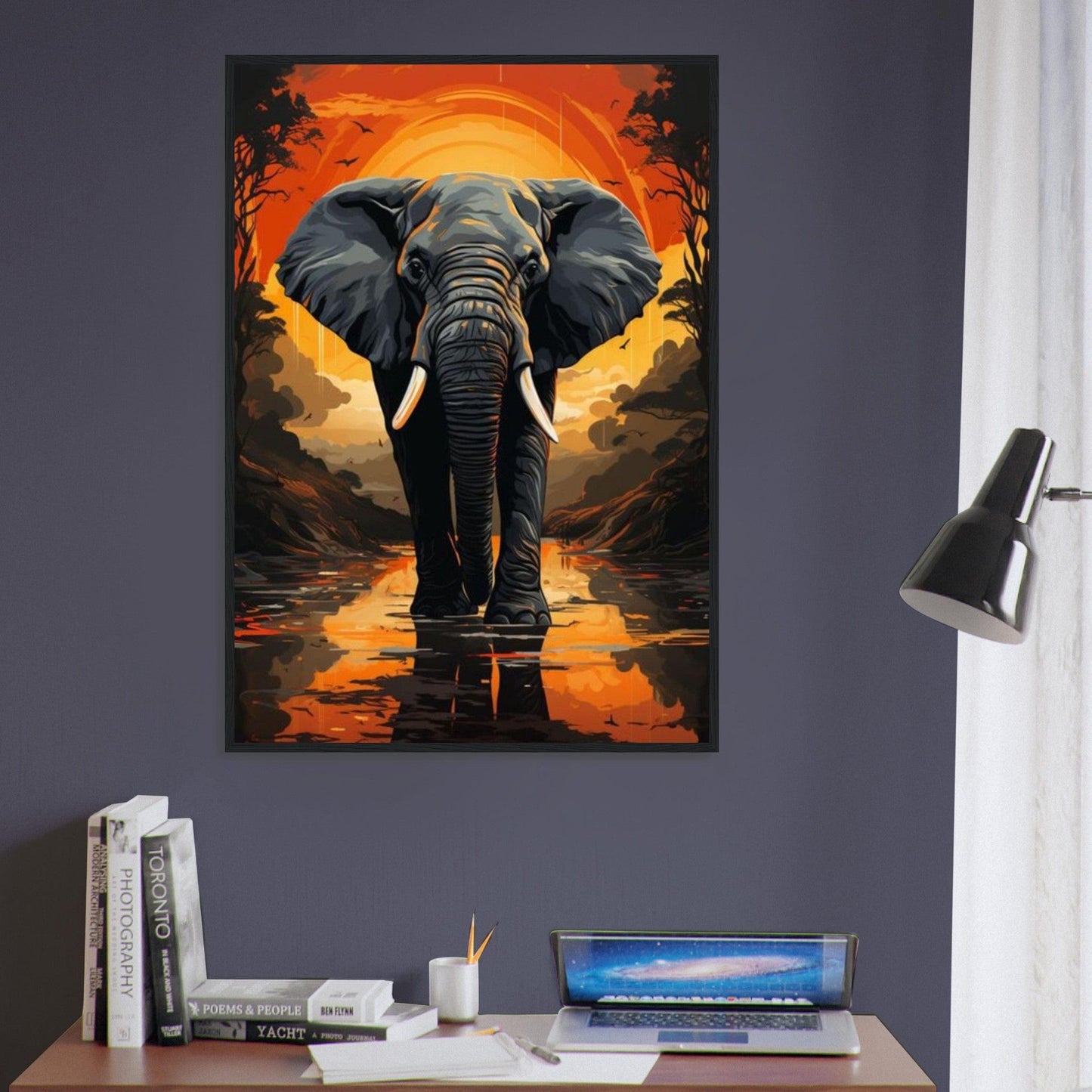 Canvanation Print Material Tableau Elephant Échos de la Terre