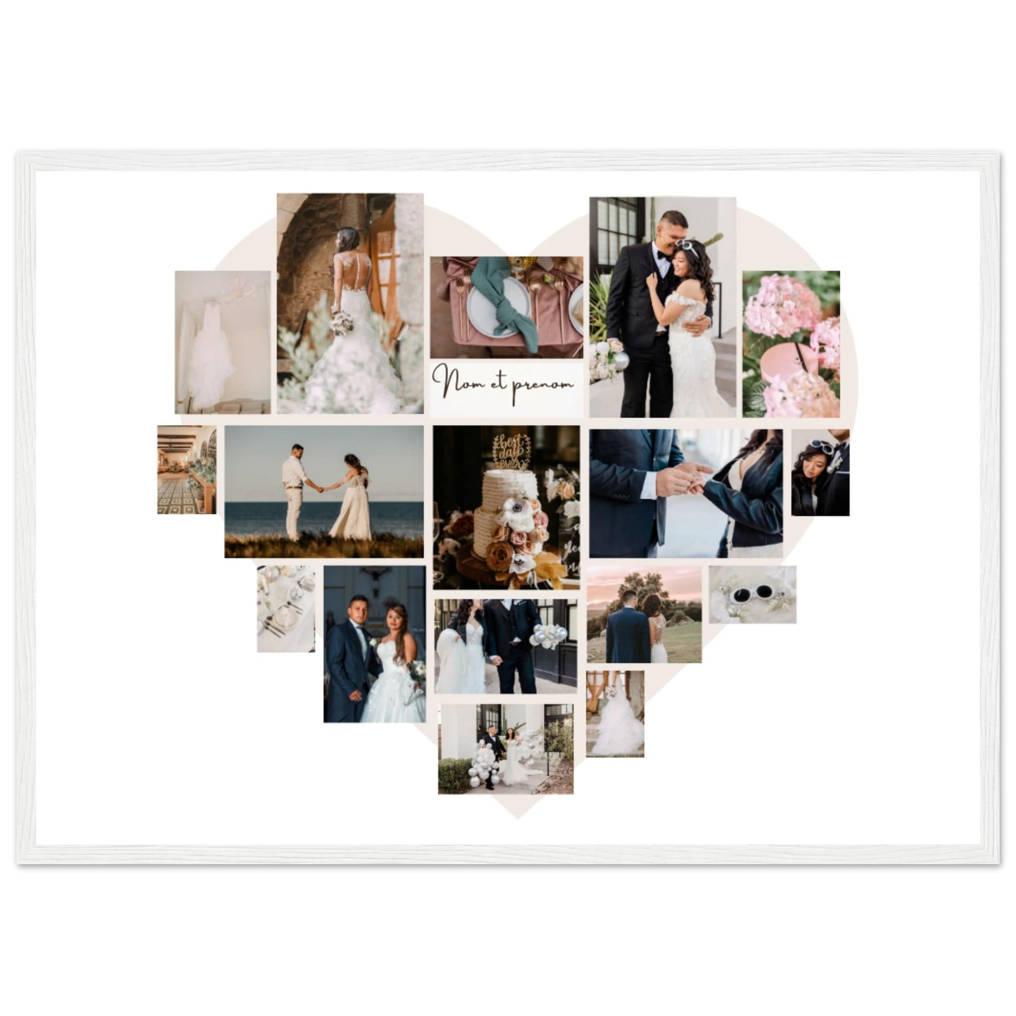 Canvanation Print Material 50x70 cm / 20x28″ / Blanc Pêle-mêle de photos sur poster "Mariage ou Fiançailles"