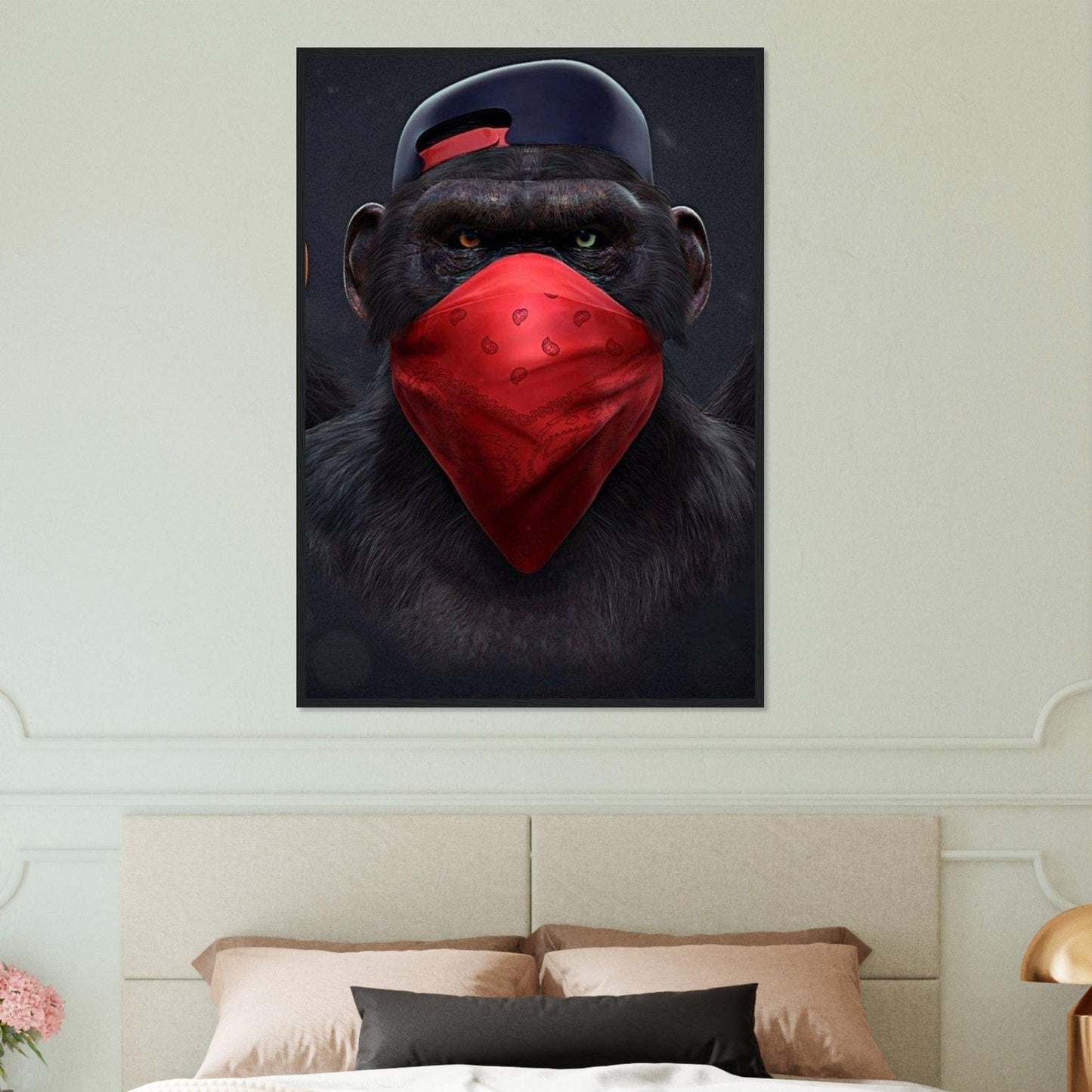 Canvanation Print Material Tableau Singe Gang Rouge