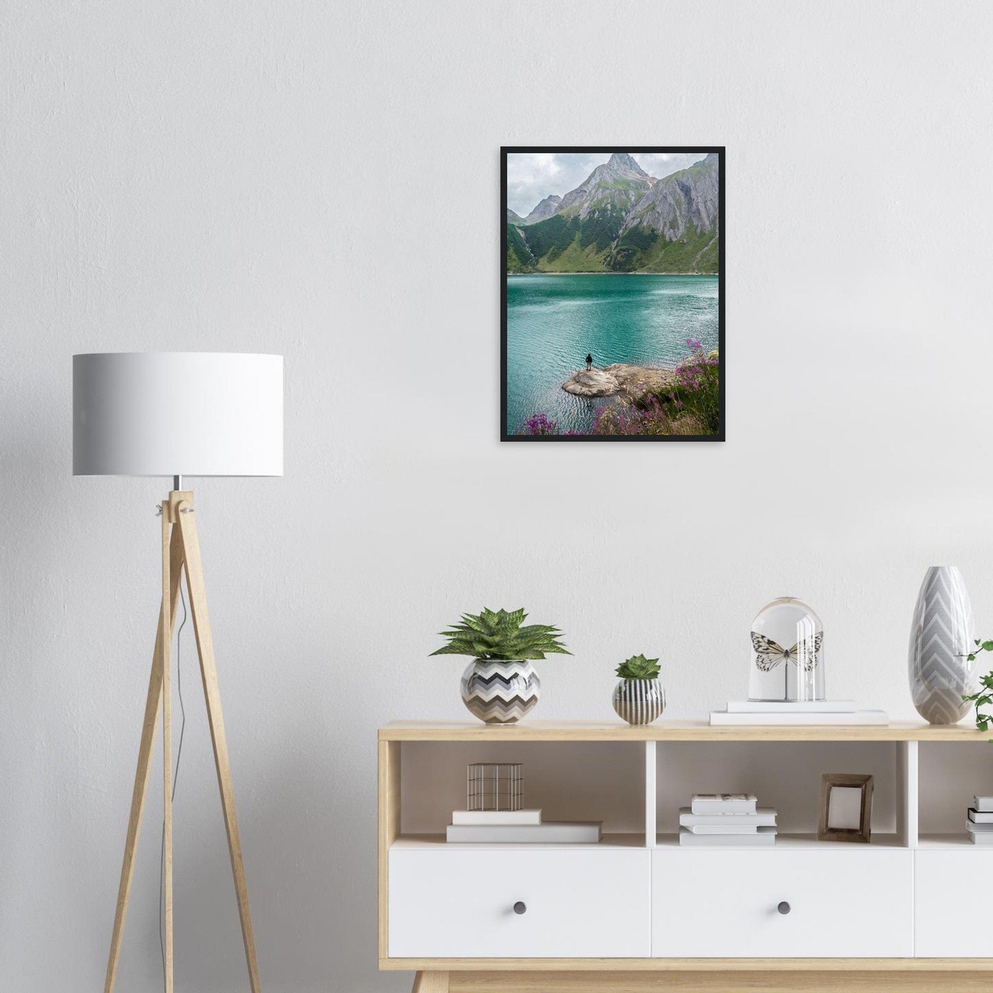Canvanation Print Material Cadre En Bois Montagne Lac