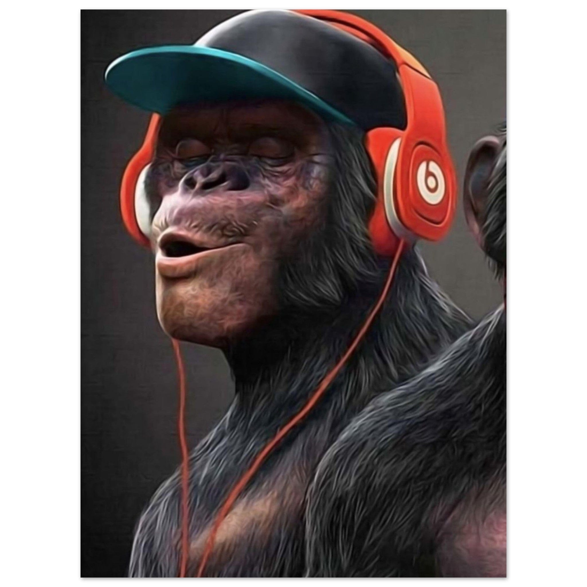 Canvanation Print Material 45x60 cm / 18x24″ Poster Singe Casque Orange