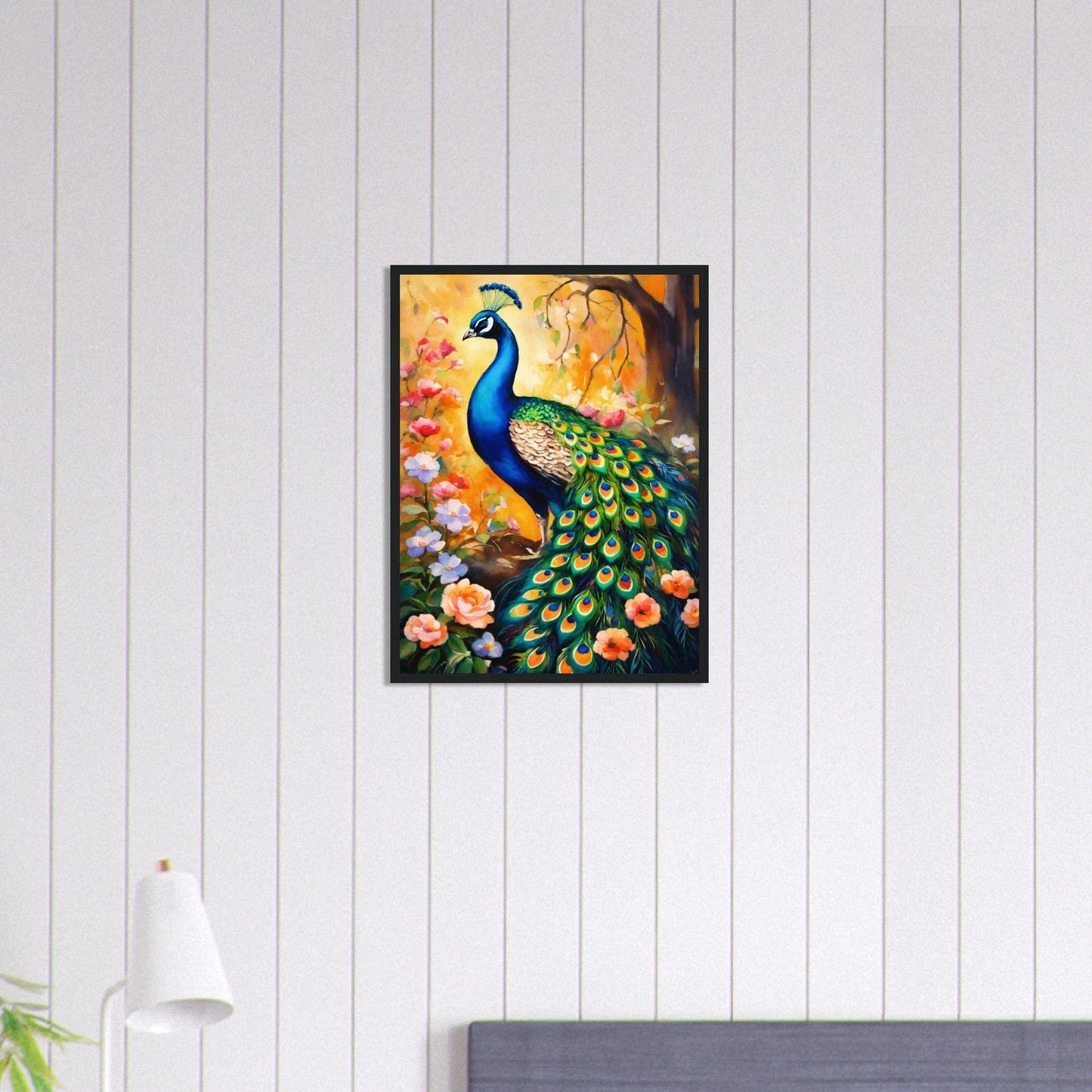 Canvanation Print Material 45x60 cm / 18x24″ Tableau Paon L'Arc-en-Ciel en Plumes