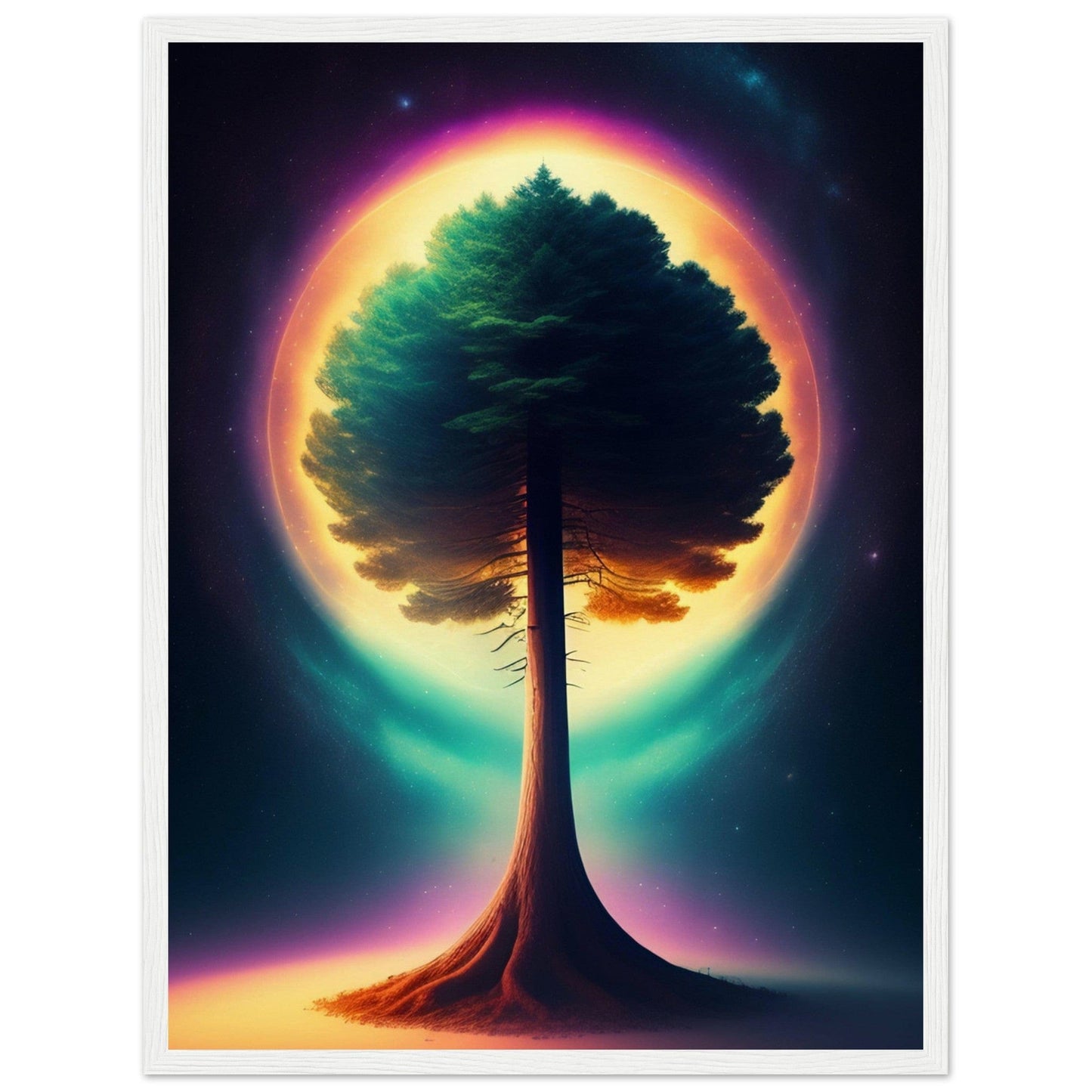 Canvanation Print Material 45x60 cm / 18x24″ / Blanc Tableau L'Arbre de Vie au Centre de Tout