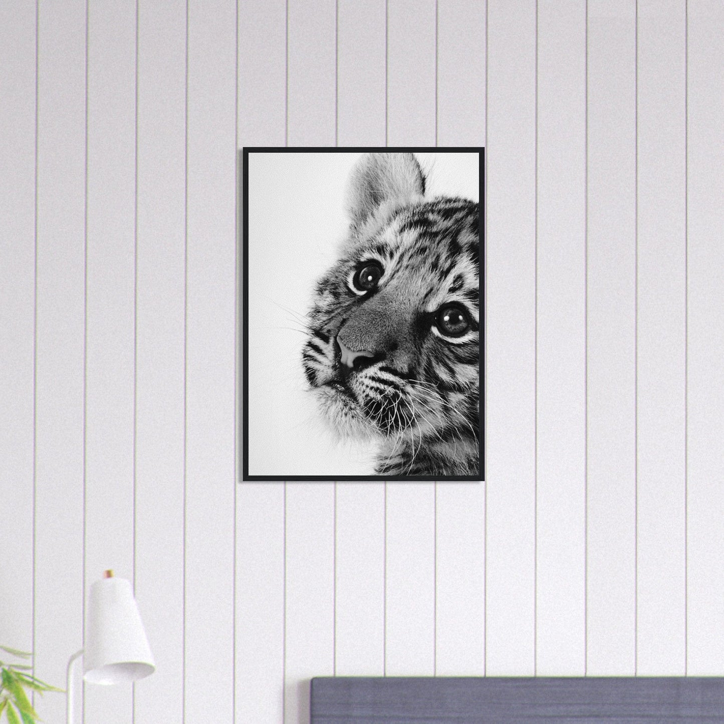 Canvanation Print Material 50x70 cm / 20x28″ Tableau Photo Noir Et Blanc-Animal-Lionceau