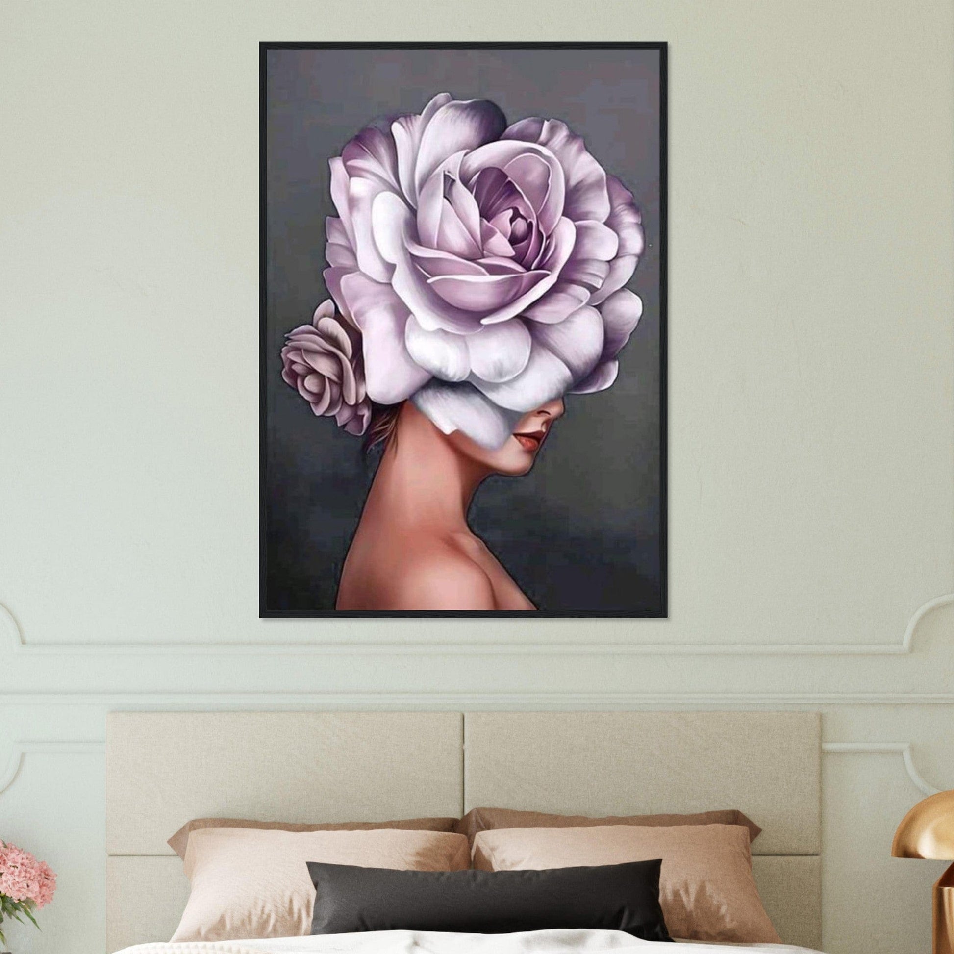 Canvanation Print Material Tableau Femme Fleurs Violet