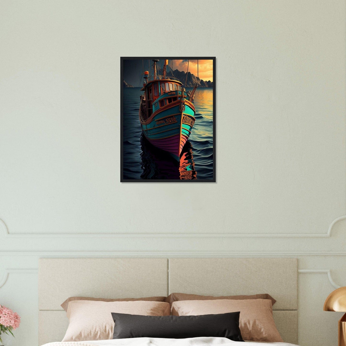 Gelato Print Material Tableau Mer Bateau