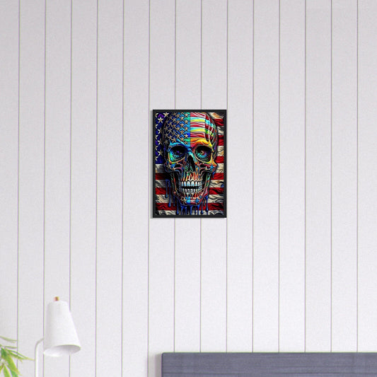 Canvanation Print Material 30x45 cm / 12x18″ Tableau Tête De Mort Drapeau Amérique