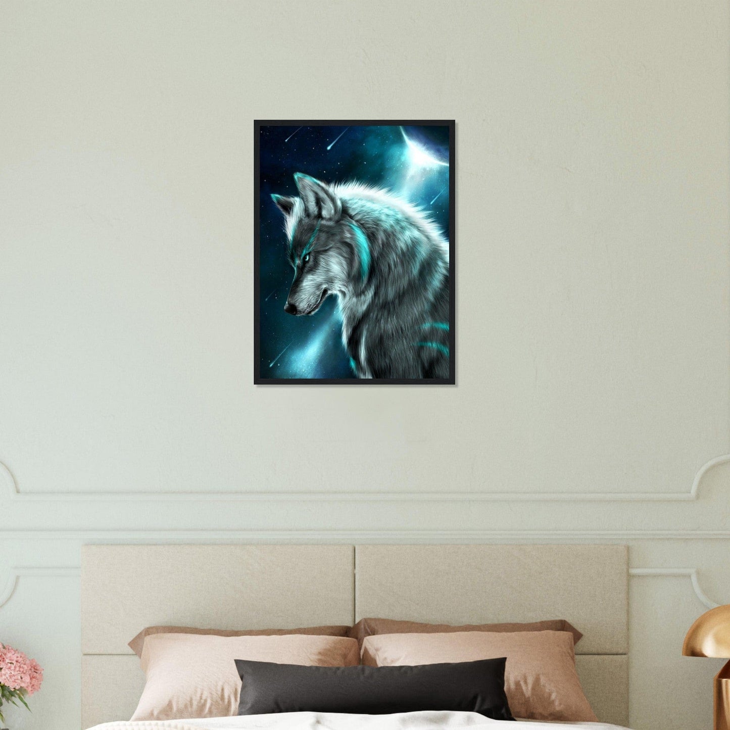 Gelato Print Material Tableau Loup Bleu Ciel