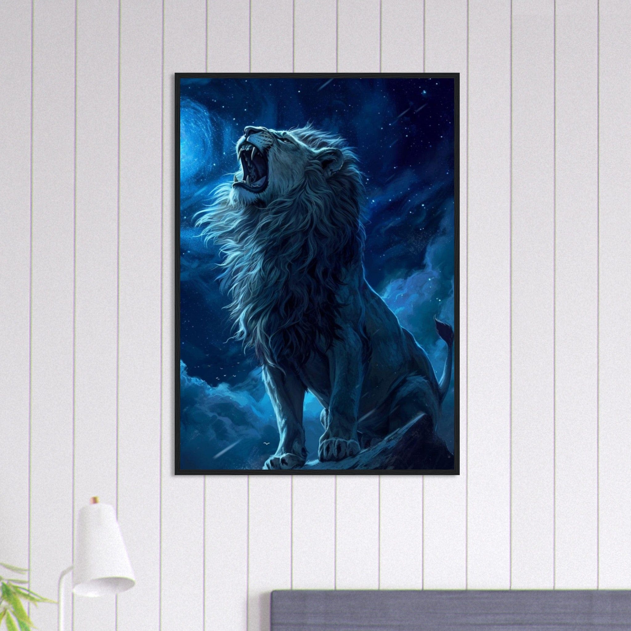 Canvanation Print Material 70x100 cm / 28x40″ Tableau Lion Xxl Bleu