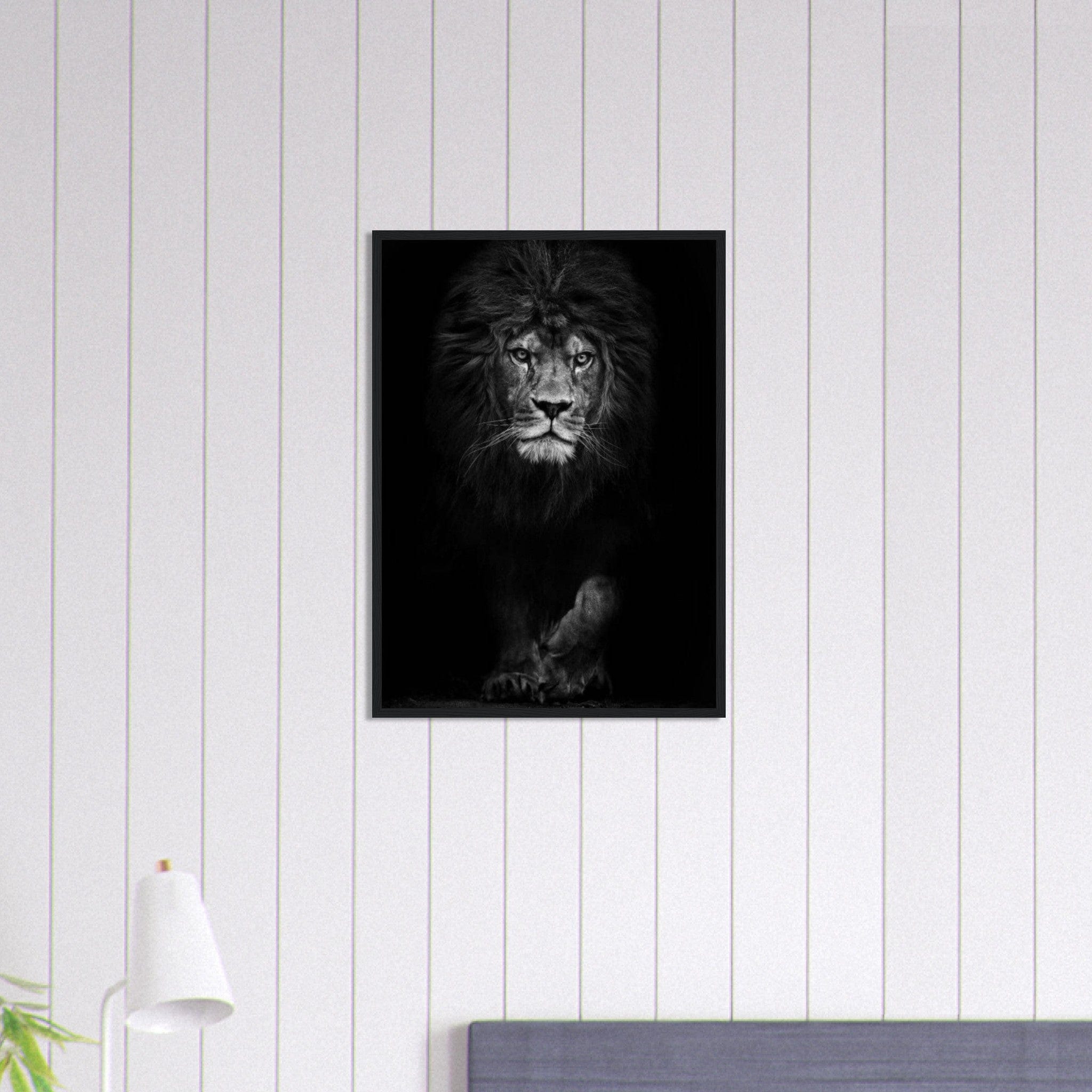 Canvanation Print Material 50x70 cm / 20x28″ Tableau Lion Street Art Avec Couronne Noir Blanc