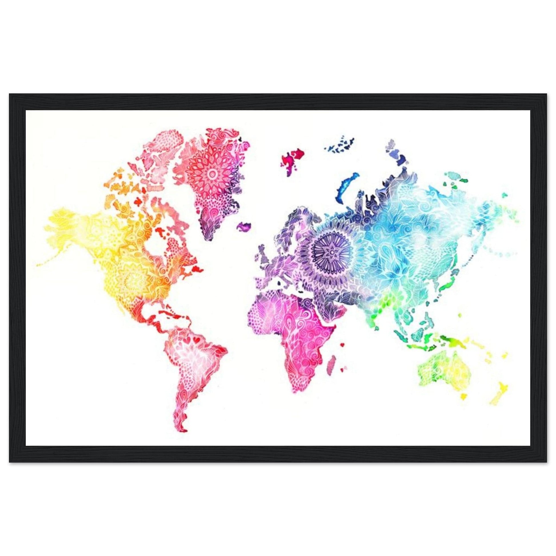 Canvanation Print Material 30x45 cm / 12x18″ Tableau Carte Du Monde Madras