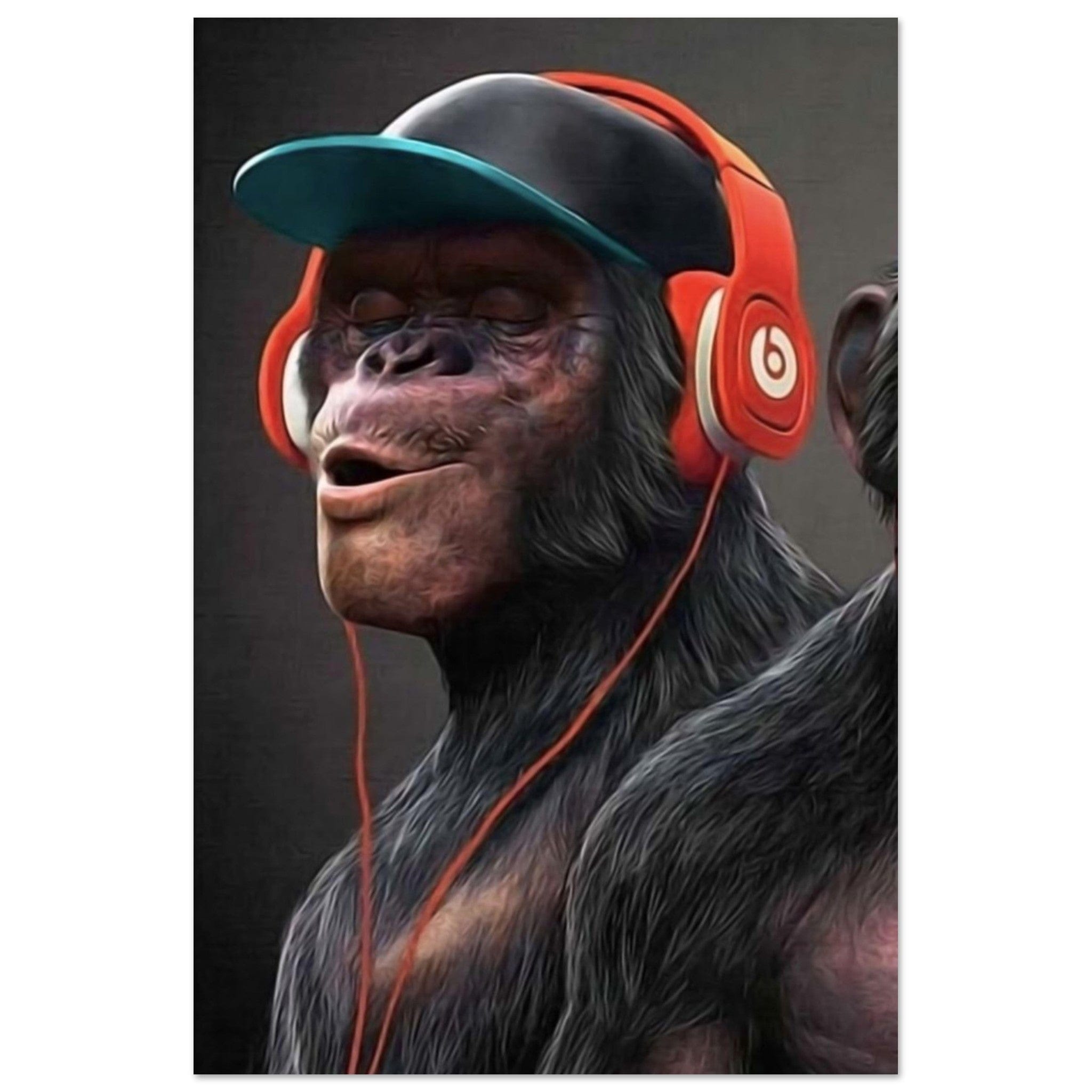 Canvanation Print Material 40x60 cm / 16x24″ Poster Singe Casque Orange