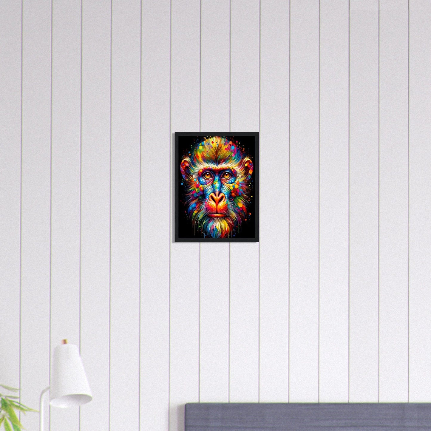 Canvanation Print Material 30x40 cm / 12x16″ Tableau Singe Pop Art Fond Noir Peinture