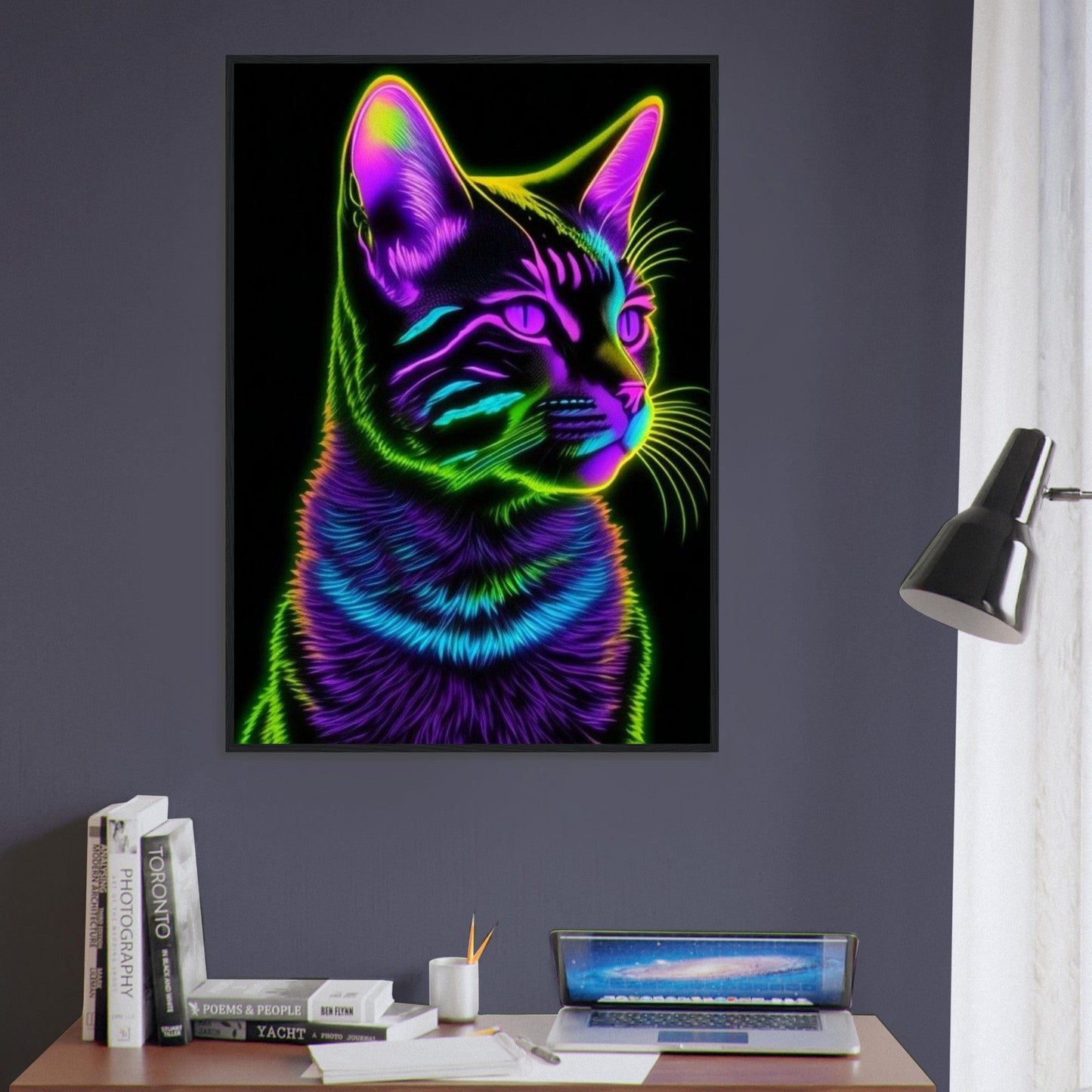 Canvanation Print Material Tableau Chat Pop Art Neon