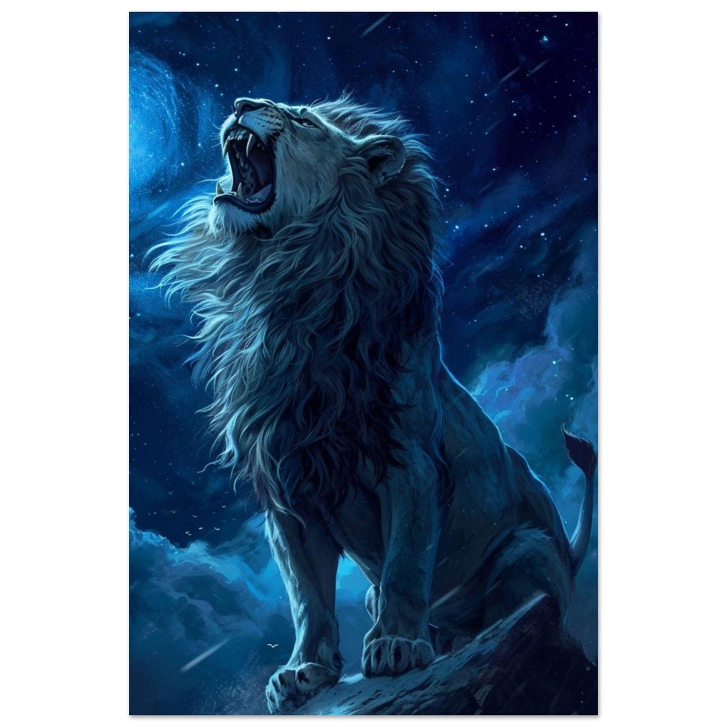 Canvanation Print Material 40x60 cm / 16x24″ Poster Lion Bleu Rugissement