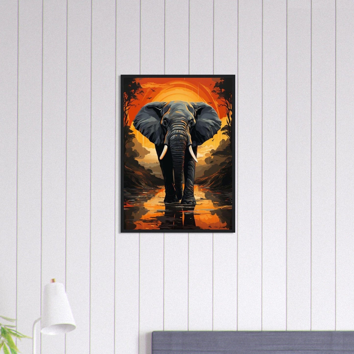 Canvanation Print Material 50x70 cm / 20x28″ Tableau Elephant Échos de la Terre