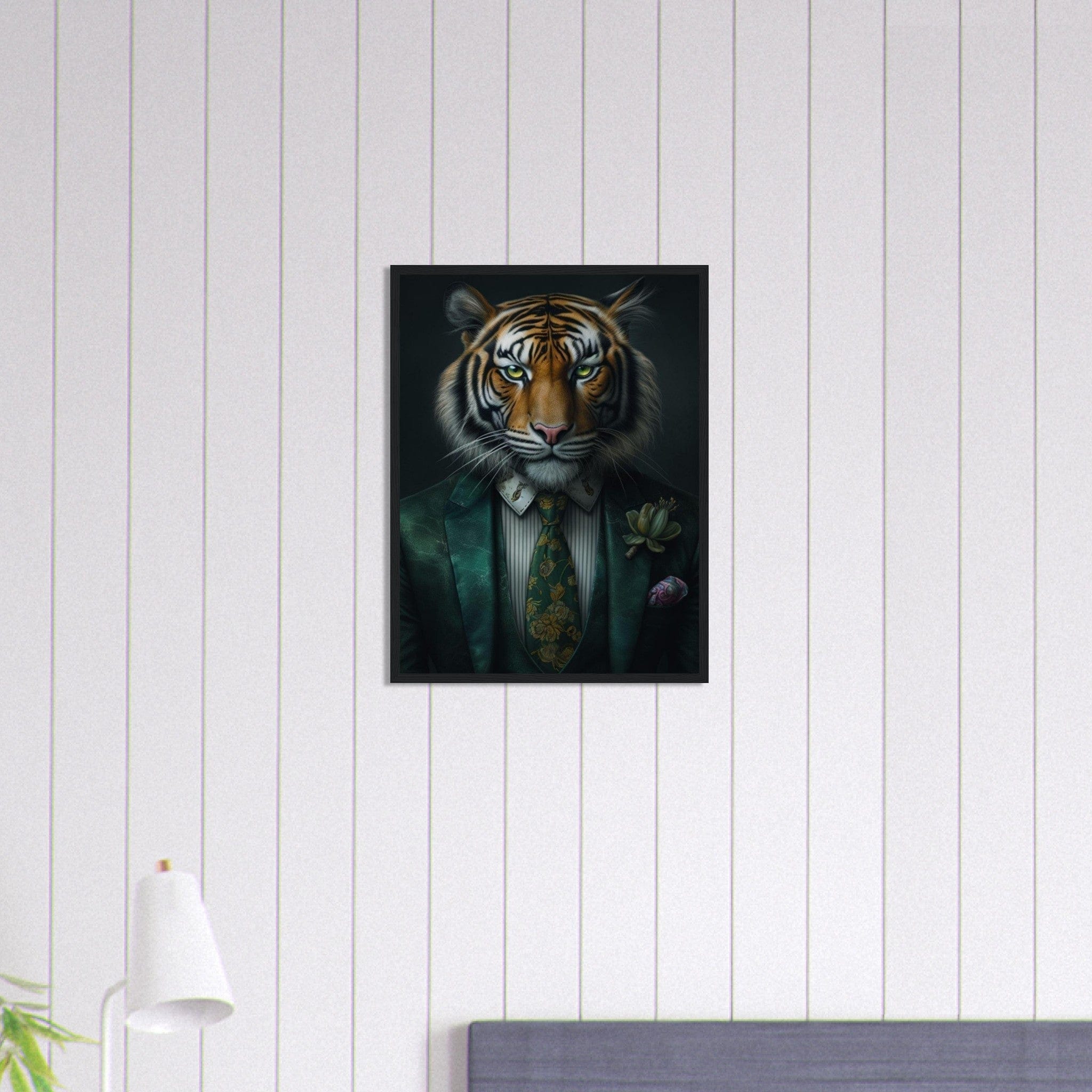 Canvanation Print Material 45x60 cm / 18x24″ Tableau Tigre en Costard