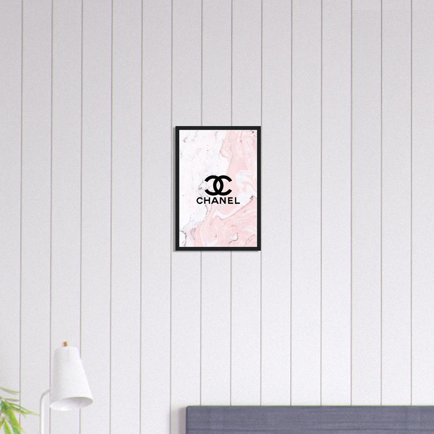 Canvanation Print Material 30x45 cm / 12x18″ Tableau Chanel Fond Rose Peinture