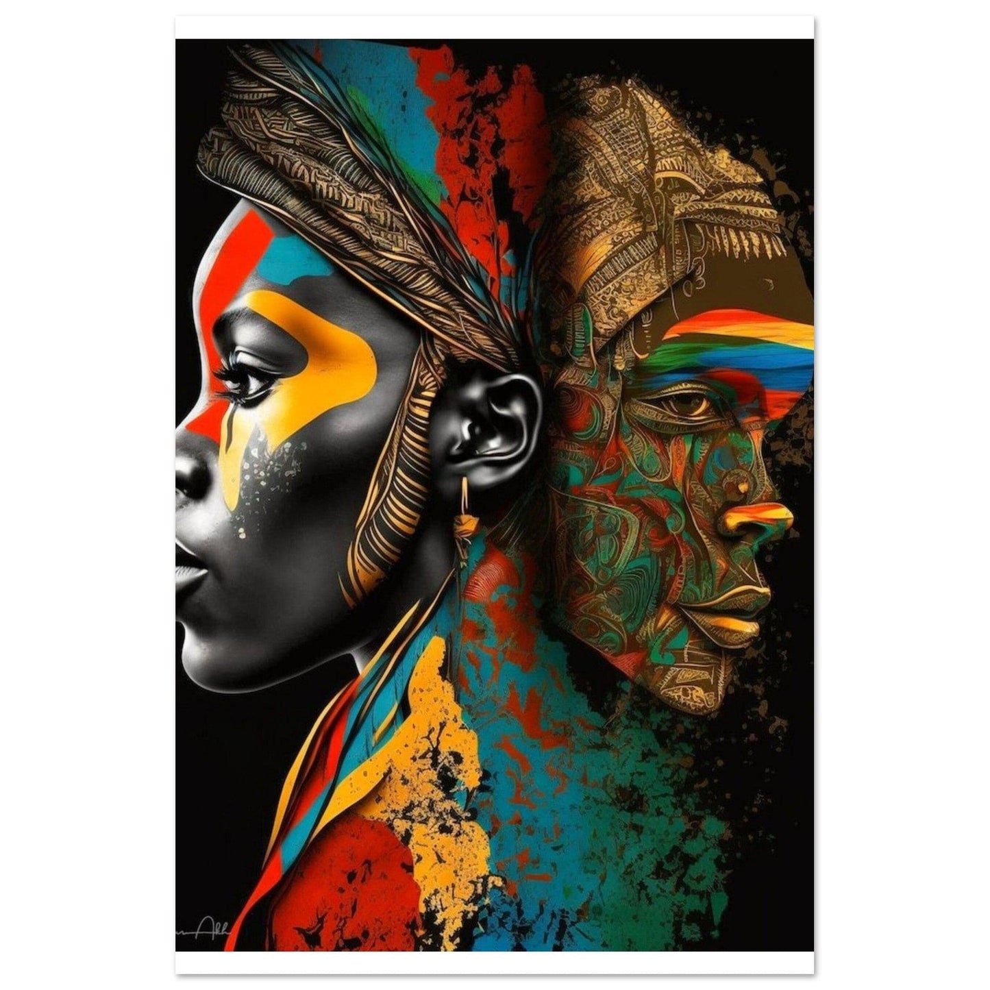 Gelato Print Material 60x90 cm / 24x36″ Affiche Africaine Homme Femme