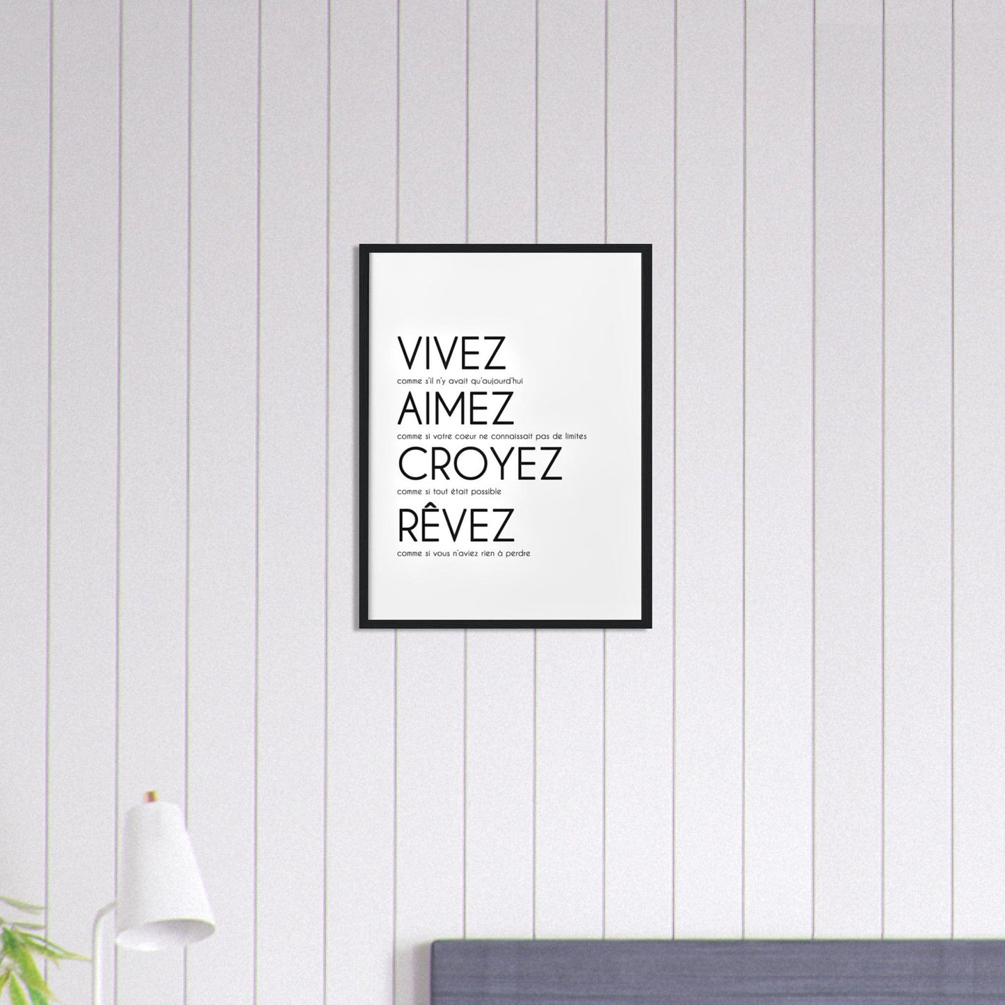 Canvanation Print Material 45x60 cm / 18x24″ Tableau Citation Motivation Vivez Aimez Croyez Rêver