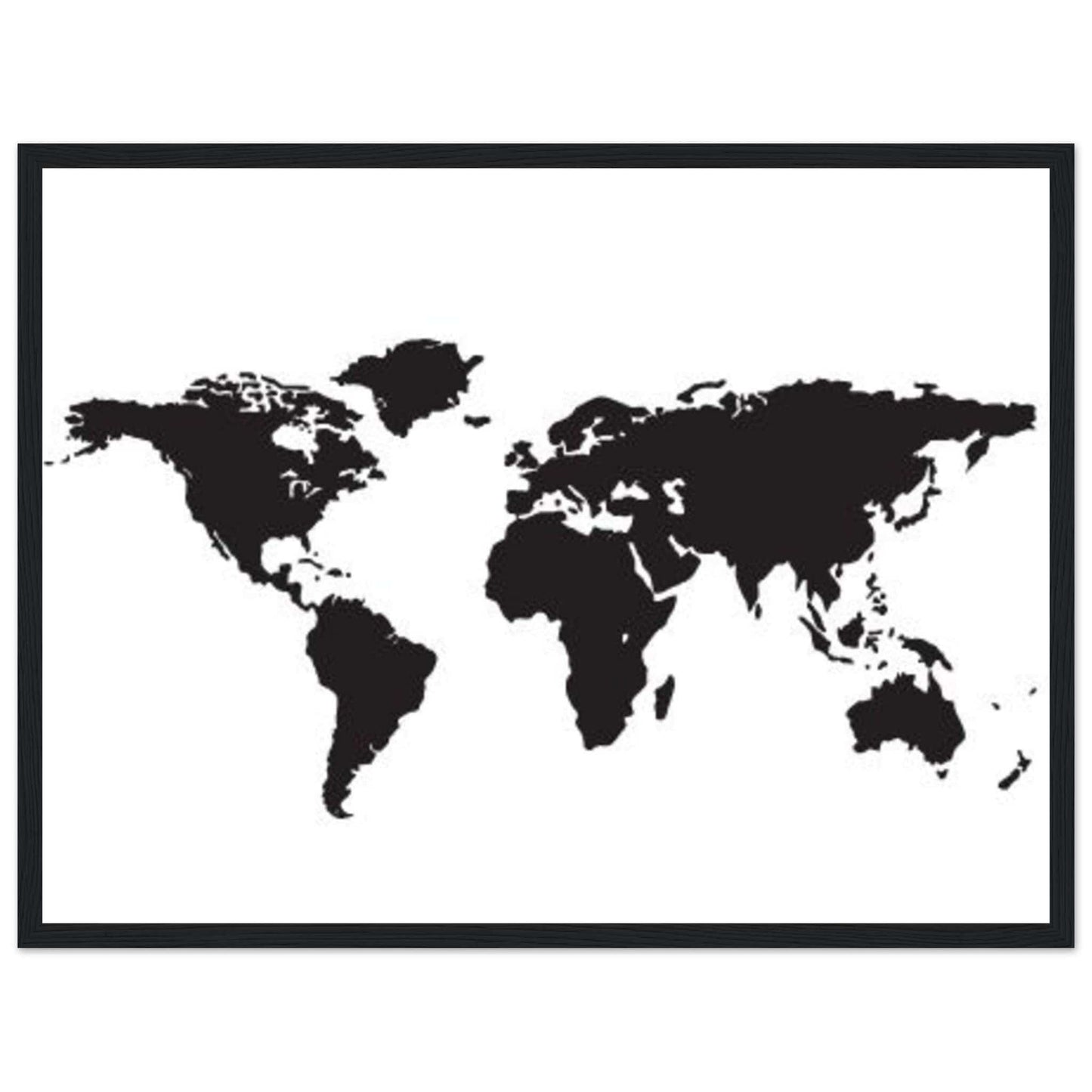 Canvanation Print Material 45x60 cm / 18x24″ Tableau Planisphere Du Monde - Fond Noir