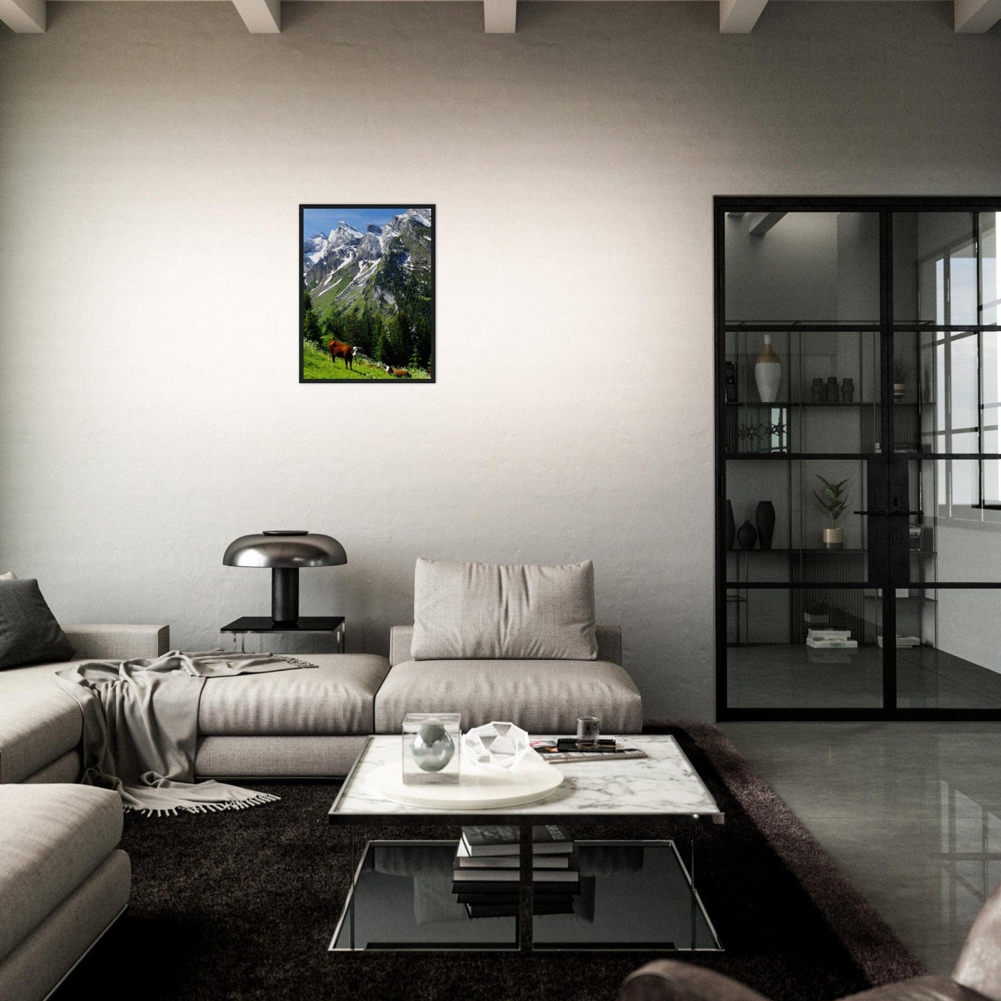 Canvanation Print Material Tableau Montagne Chalet
