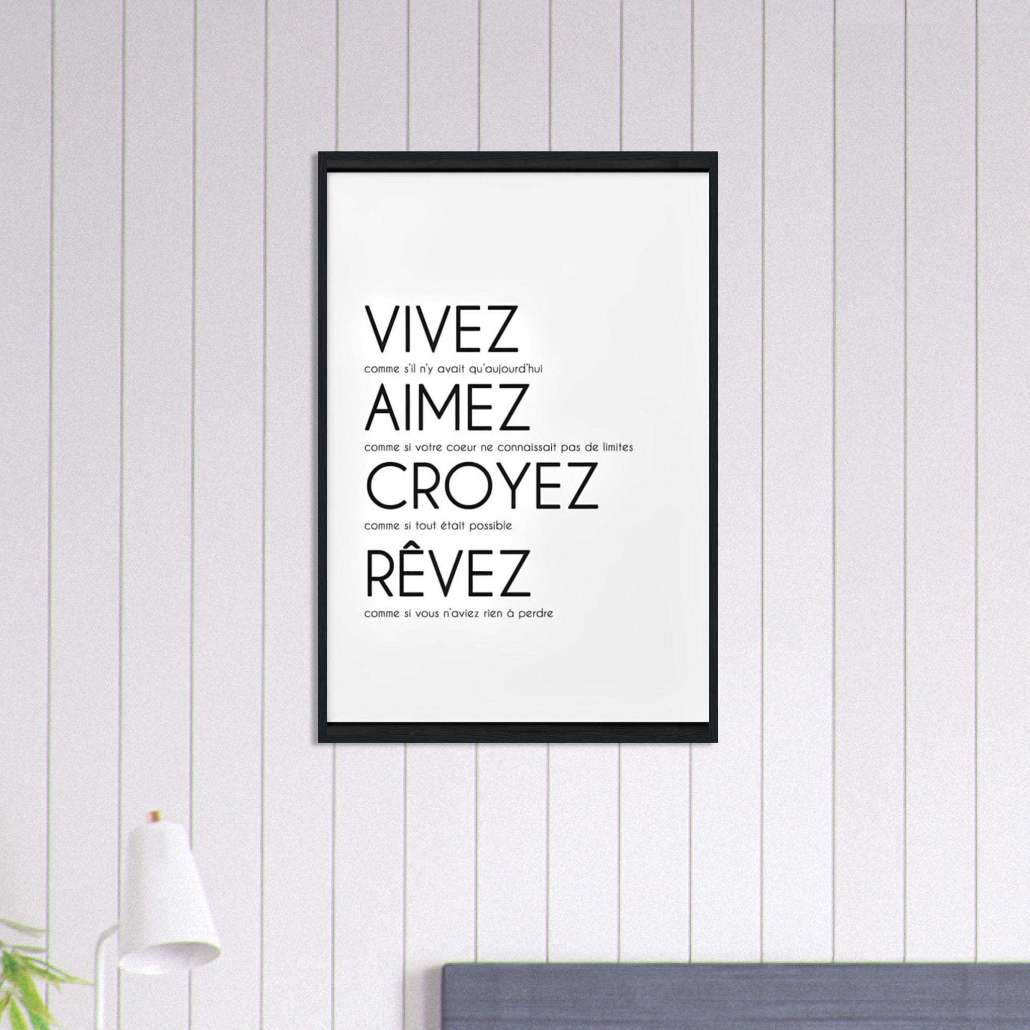 Canvanation Print Material 60x90 cm / 24x36″ Tableau Citation Motivation Vivez Aimez Croyez Rêver