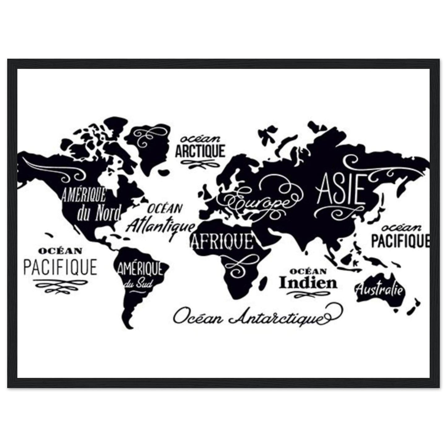 Canvanation Print Material 45x60 cm / 18x24″ Tableau Planisphere Du Monde - Le Monde à Portée de Vue