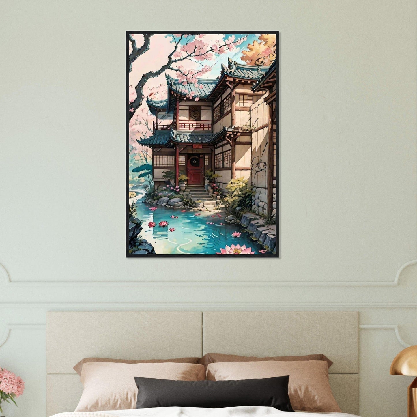 Canvanation Print Material 60x90 cm / 24x36″ Tableau Japon Paysage Maison